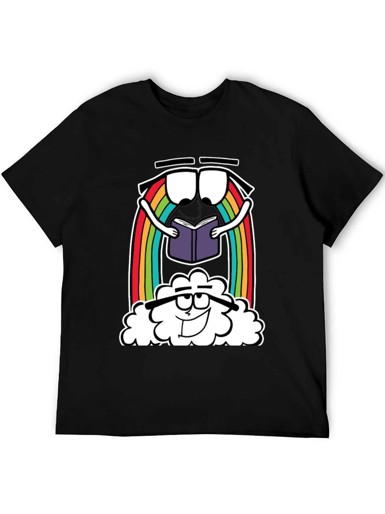 Rainbow Cloud Reading Book Graphic Tee