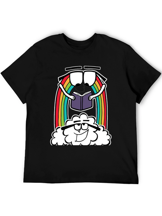 Rainbow Cloud Reading Book Graphic Tee