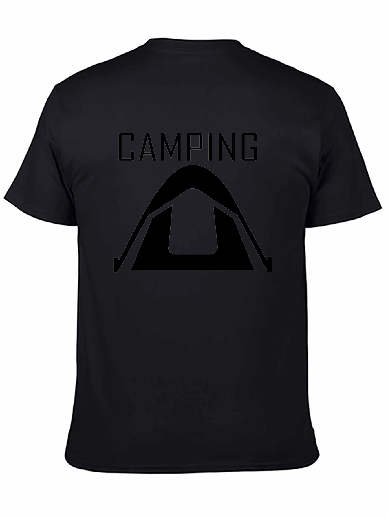 Camping Tent Graphic T-Shirt - Black