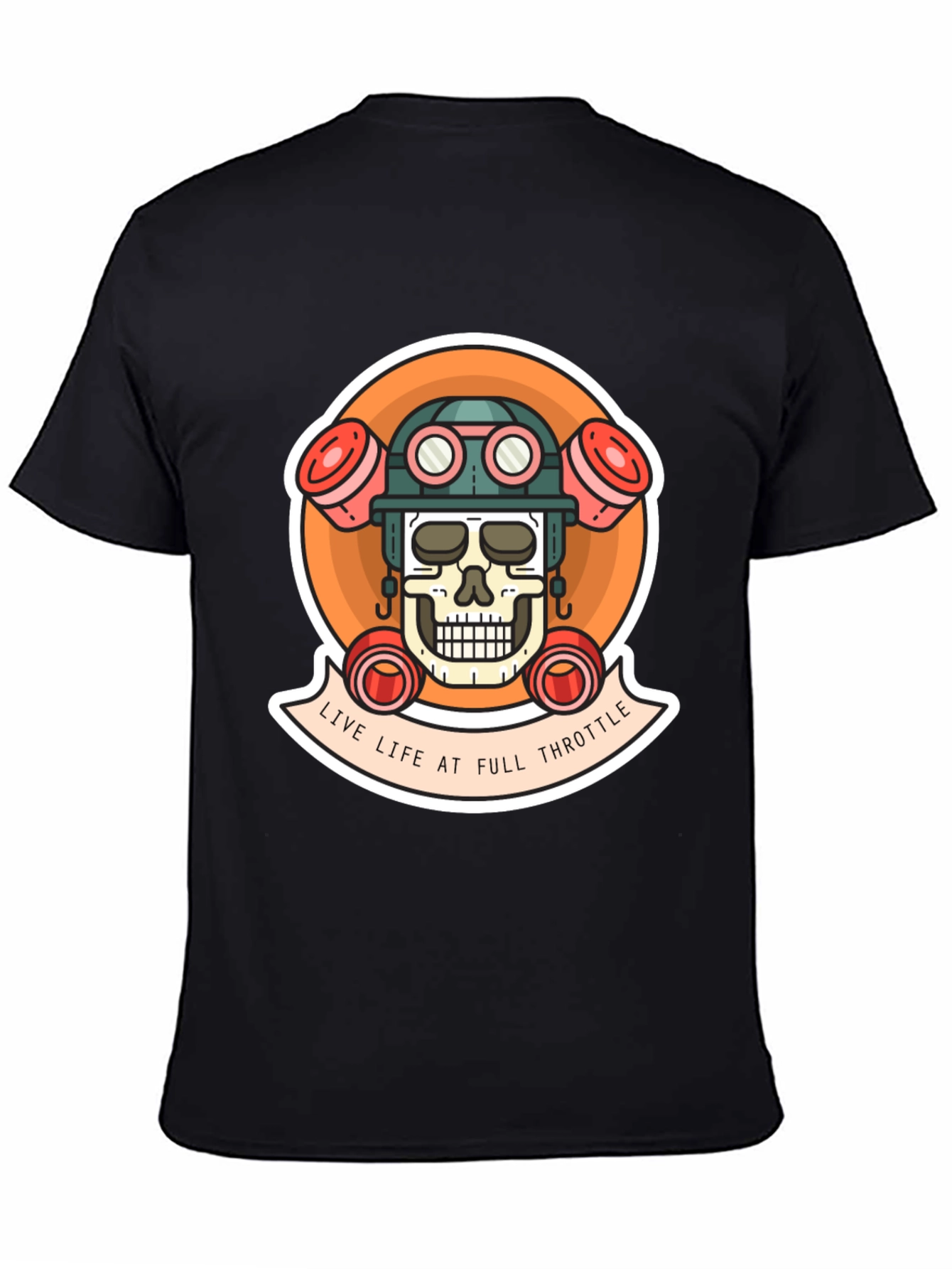 Live Life at Full Throttle Skull T-Shirt