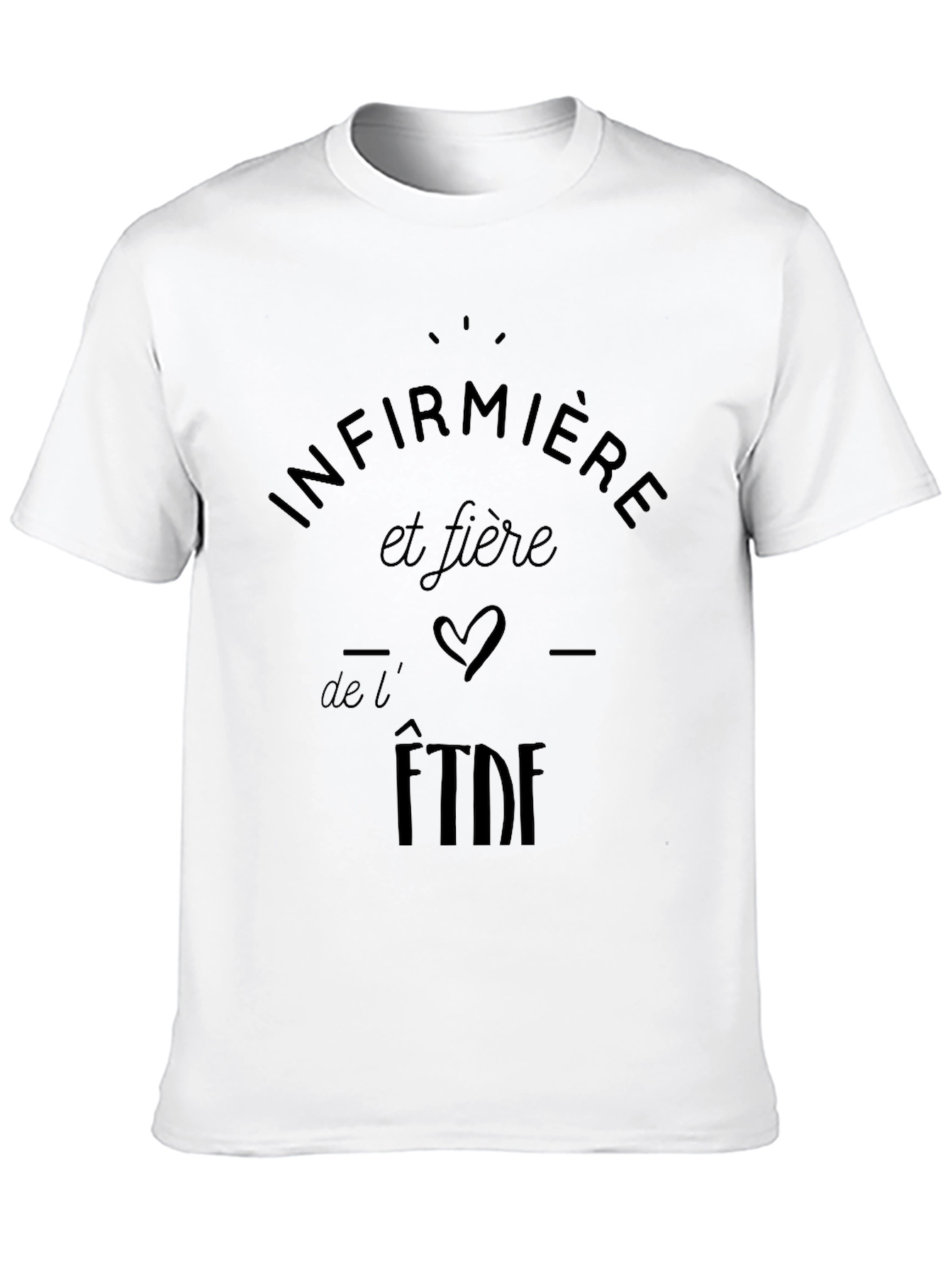 Infirmiere et fiere Graphic Tee - Black Cotton T-Shirt