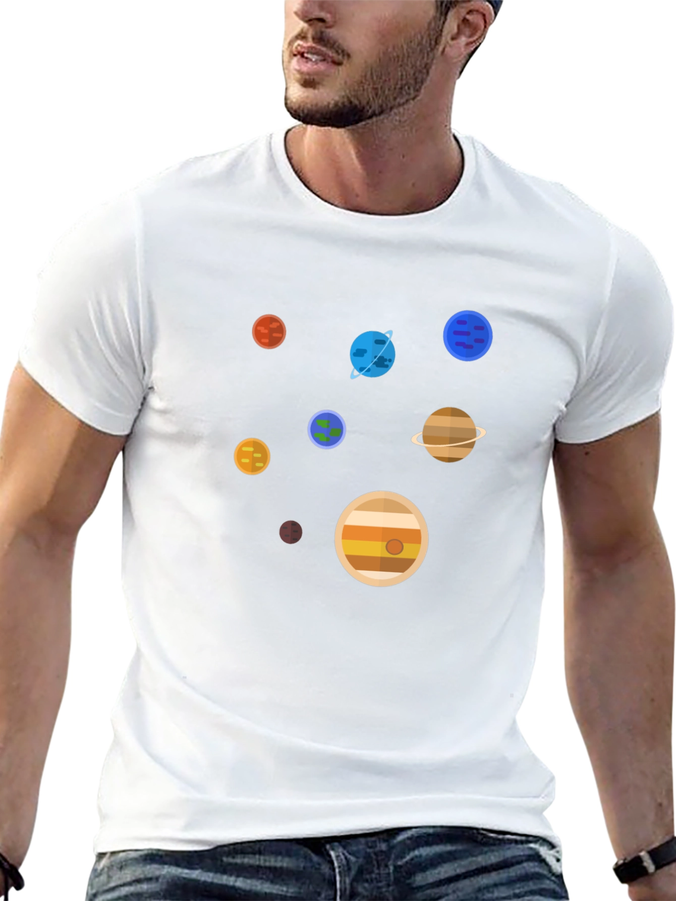 Planets Graphic Print T-Shirt - Space Lover Tee