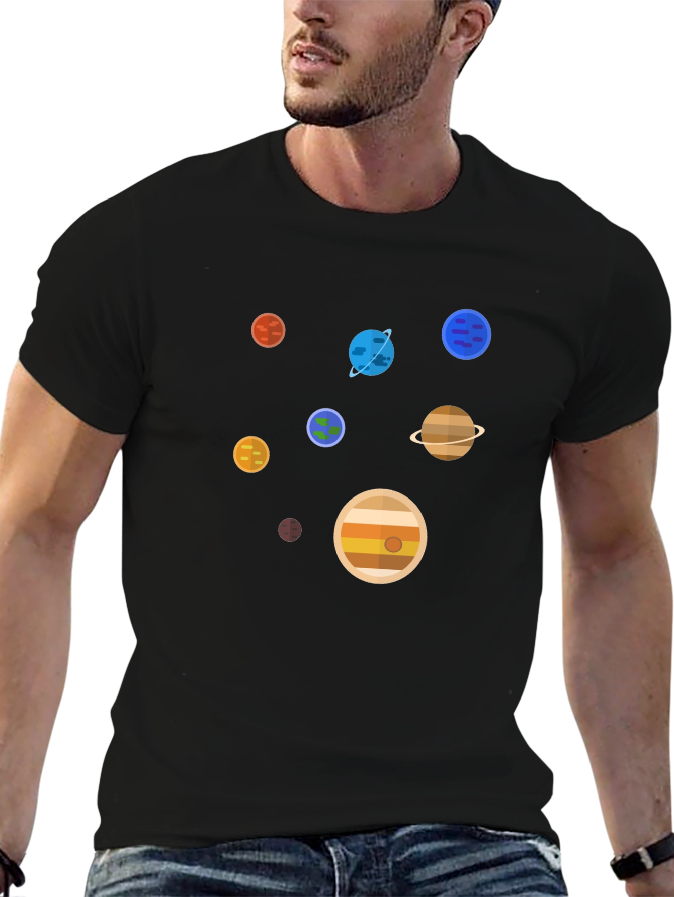 Planets Graphic Print T-Shirt - Space Lover Tee