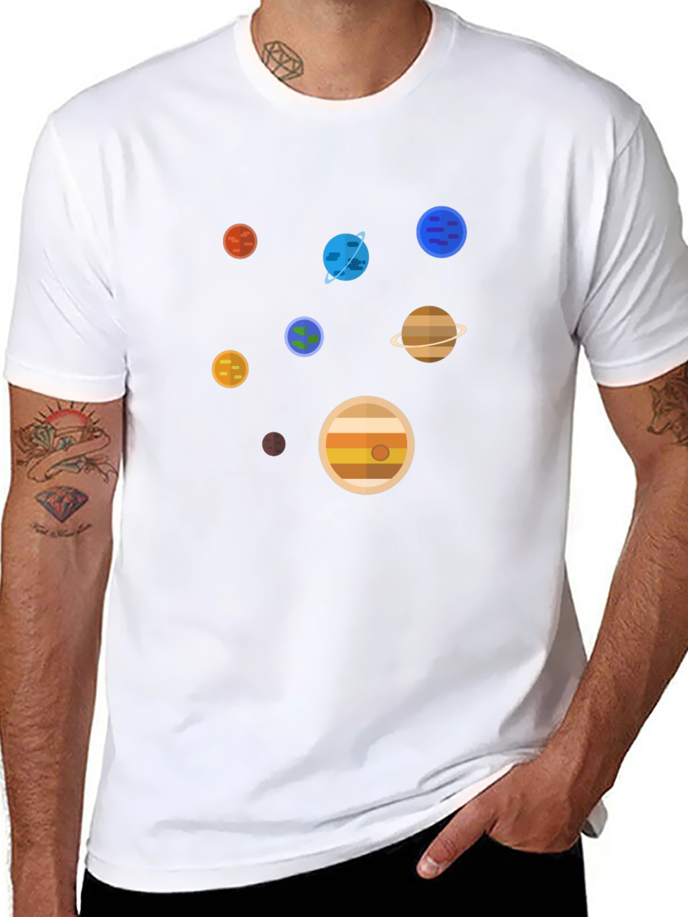 Planets Graphic Print T-Shirt - Space Lover Tee