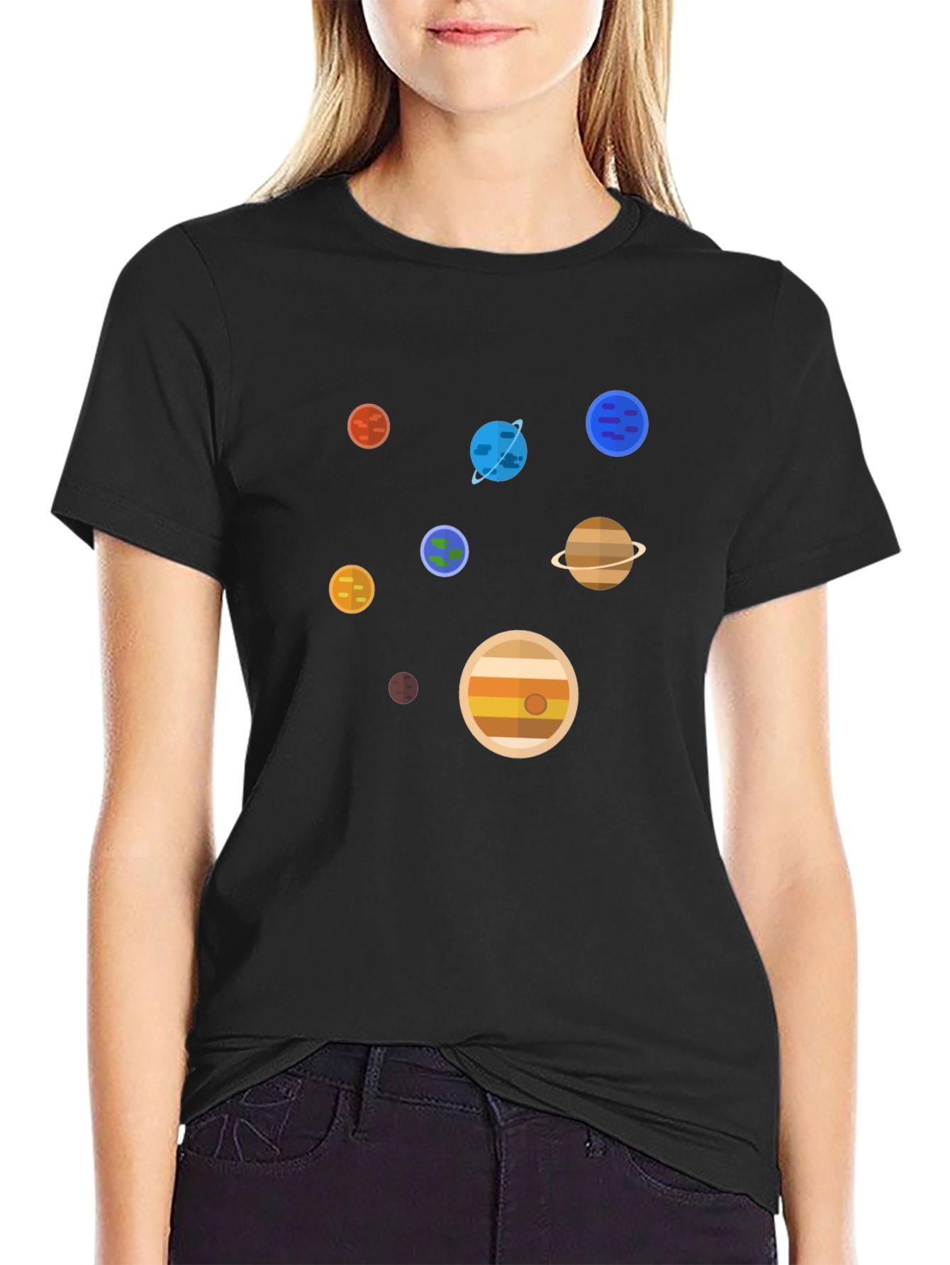 Planets Graphic Print T-Shirt - Space Lover Tee