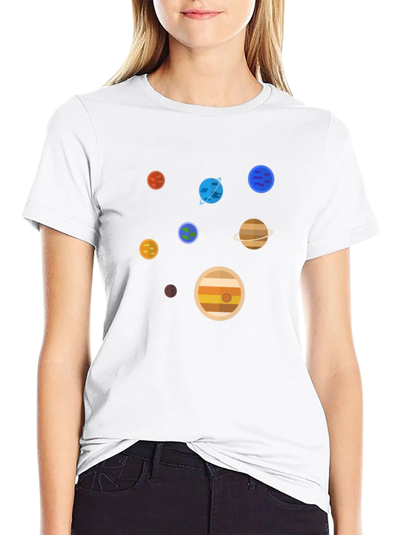 Planets Graphic Print T-Shirt - Space Lover Tee