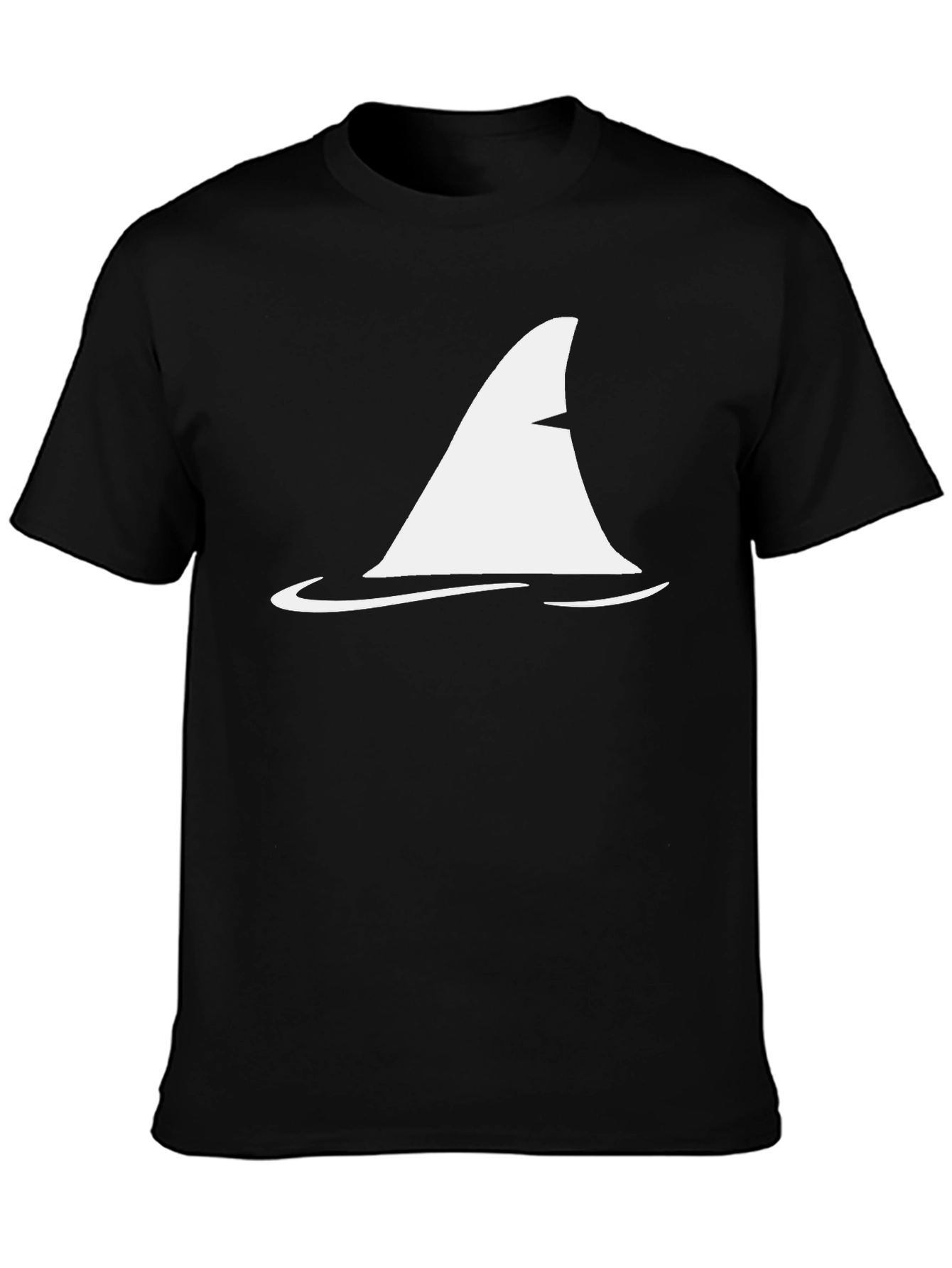 Shark Fin Graphic Tee - Classic Black Cotton