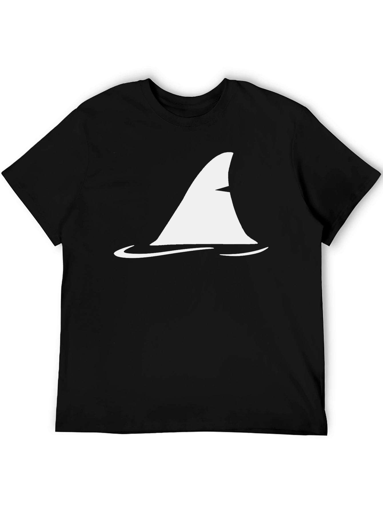 Shark Fin Graphic Tee - Classic Black Cotton