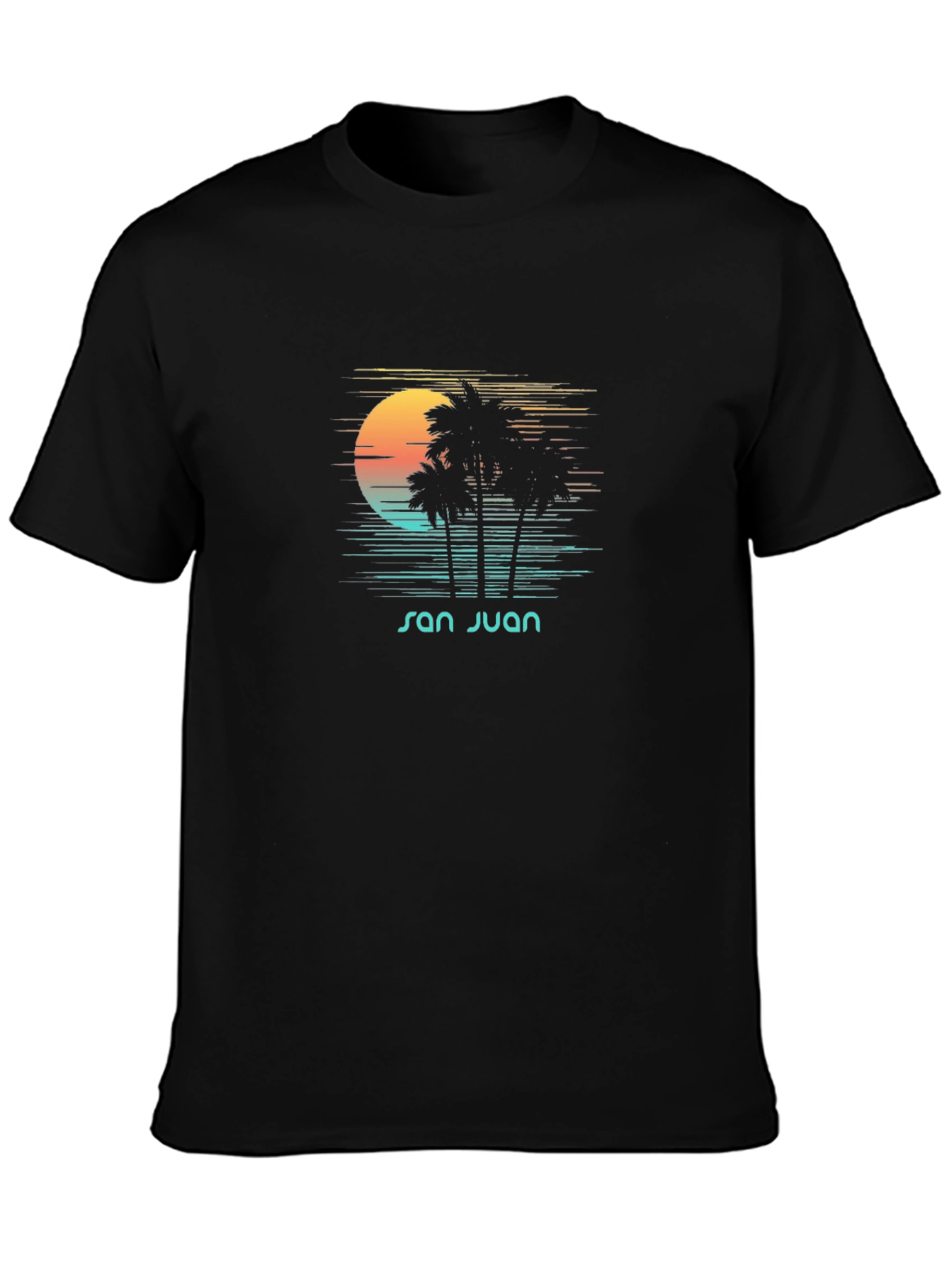 San Juan Palm T-Shirt - Retro Sunset Graphic Tee