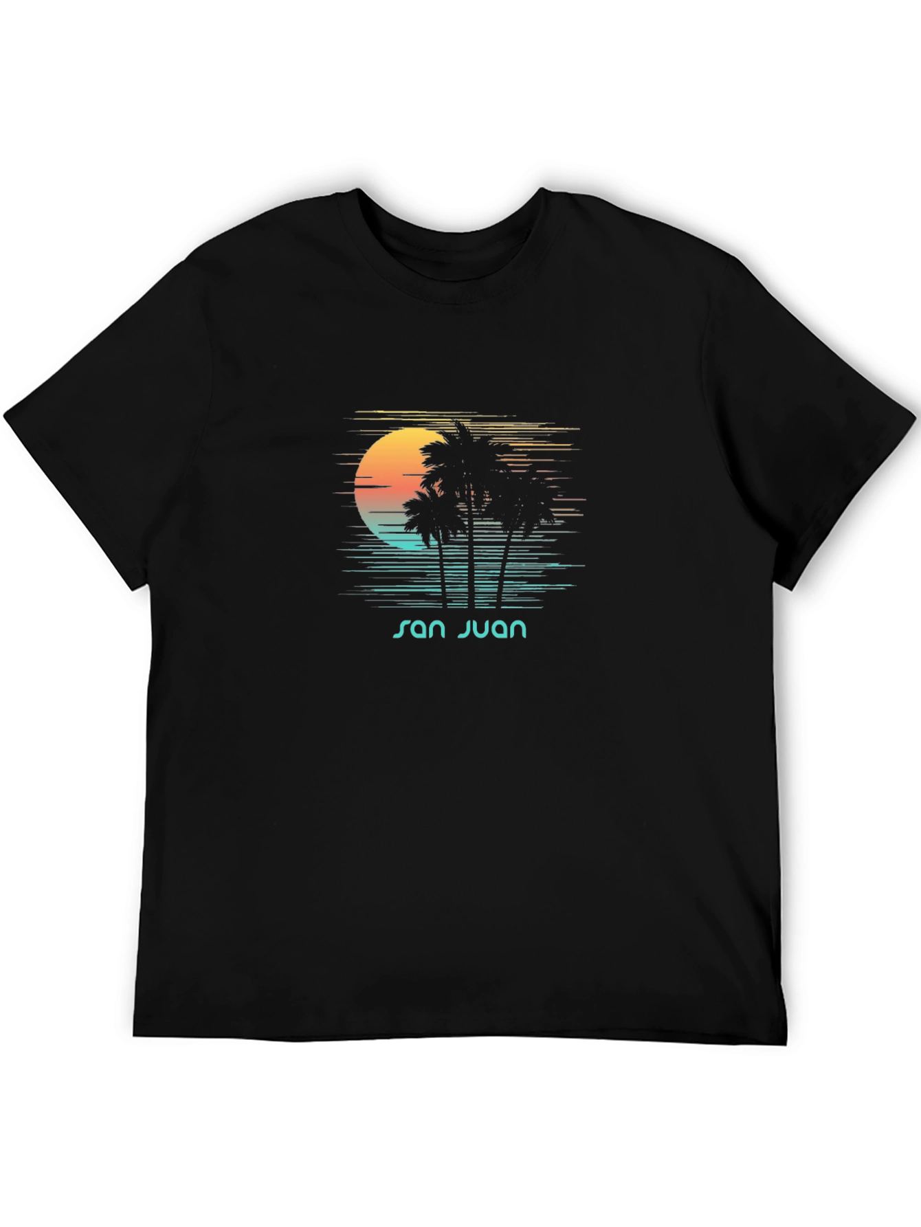 San Juan Palm T-Shirt - Retro Sunset Graphic Tee