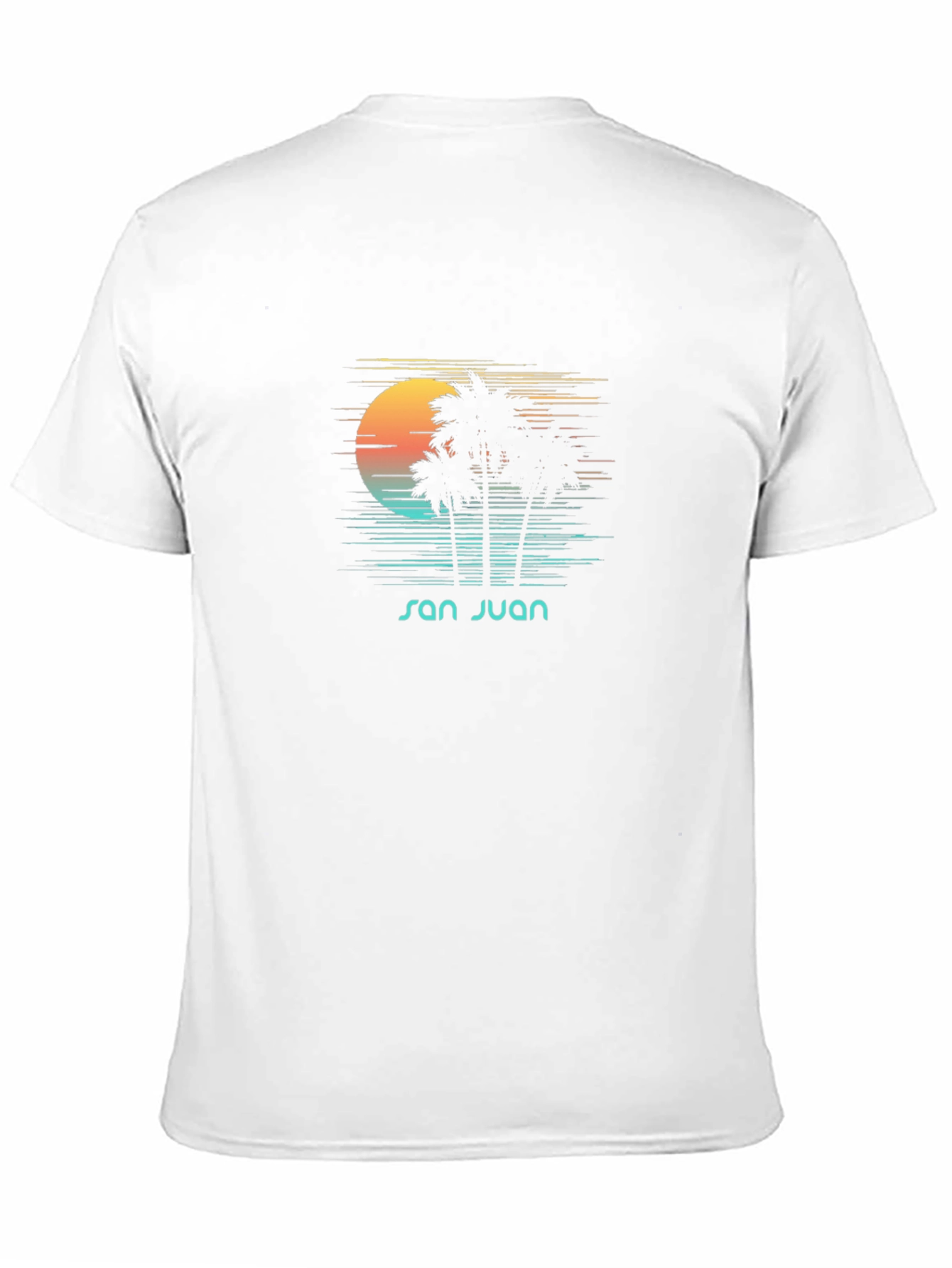 San Juan Palm T-Shirt - Retro Sunset Graphic Tee