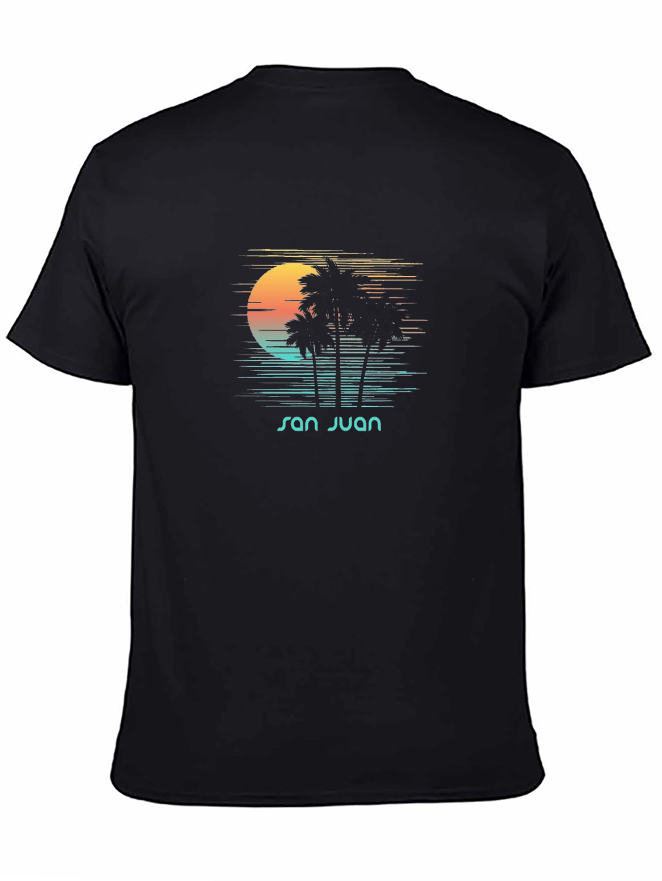 San Juan Palm T-Shirt - Retro Sunset Graphic Tee