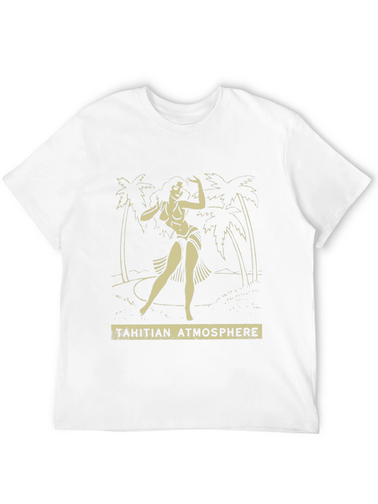 Tahitian Atmosphere Black Graphic T-Shirt
