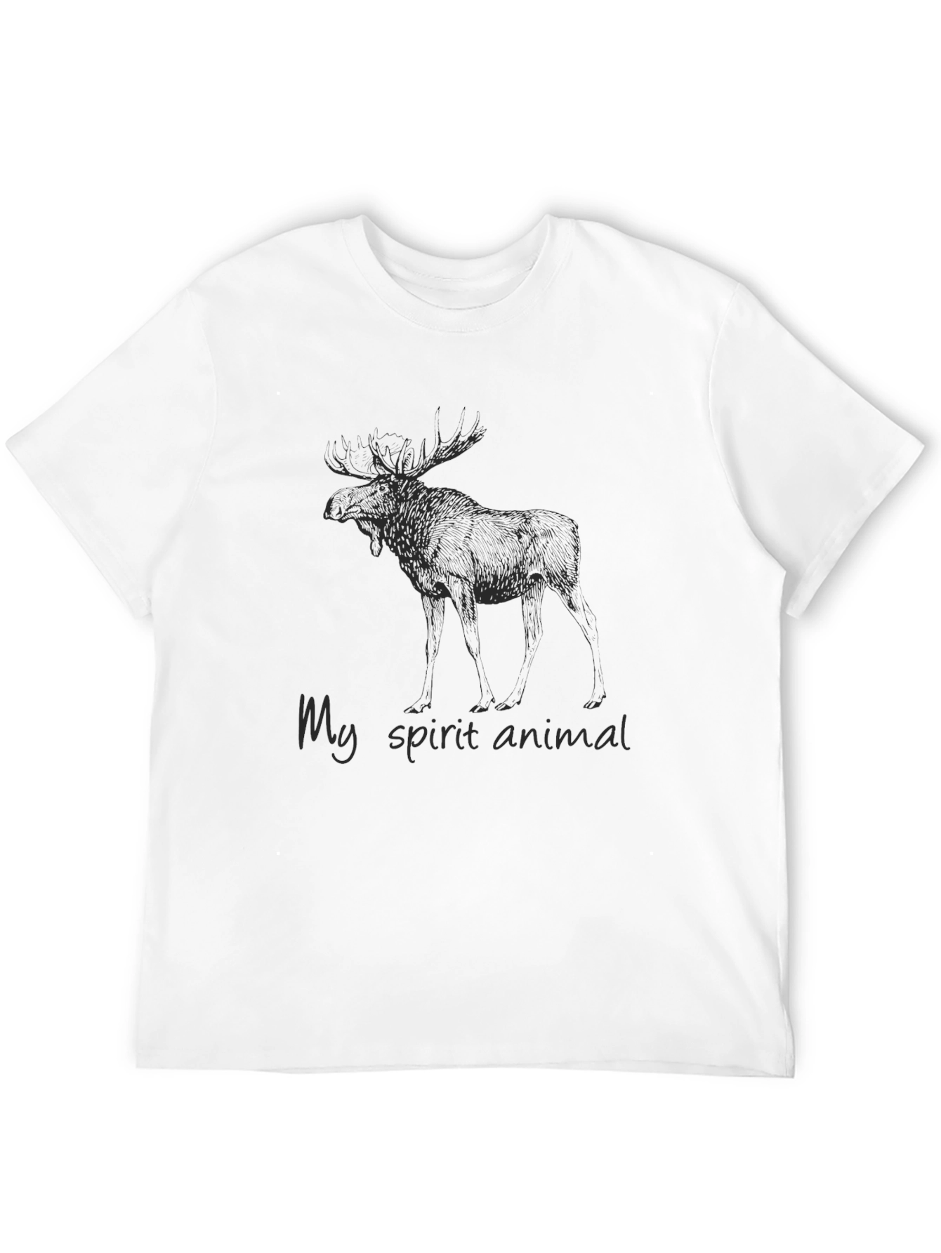 Moose Spirit Animal Graphic Tee - Black