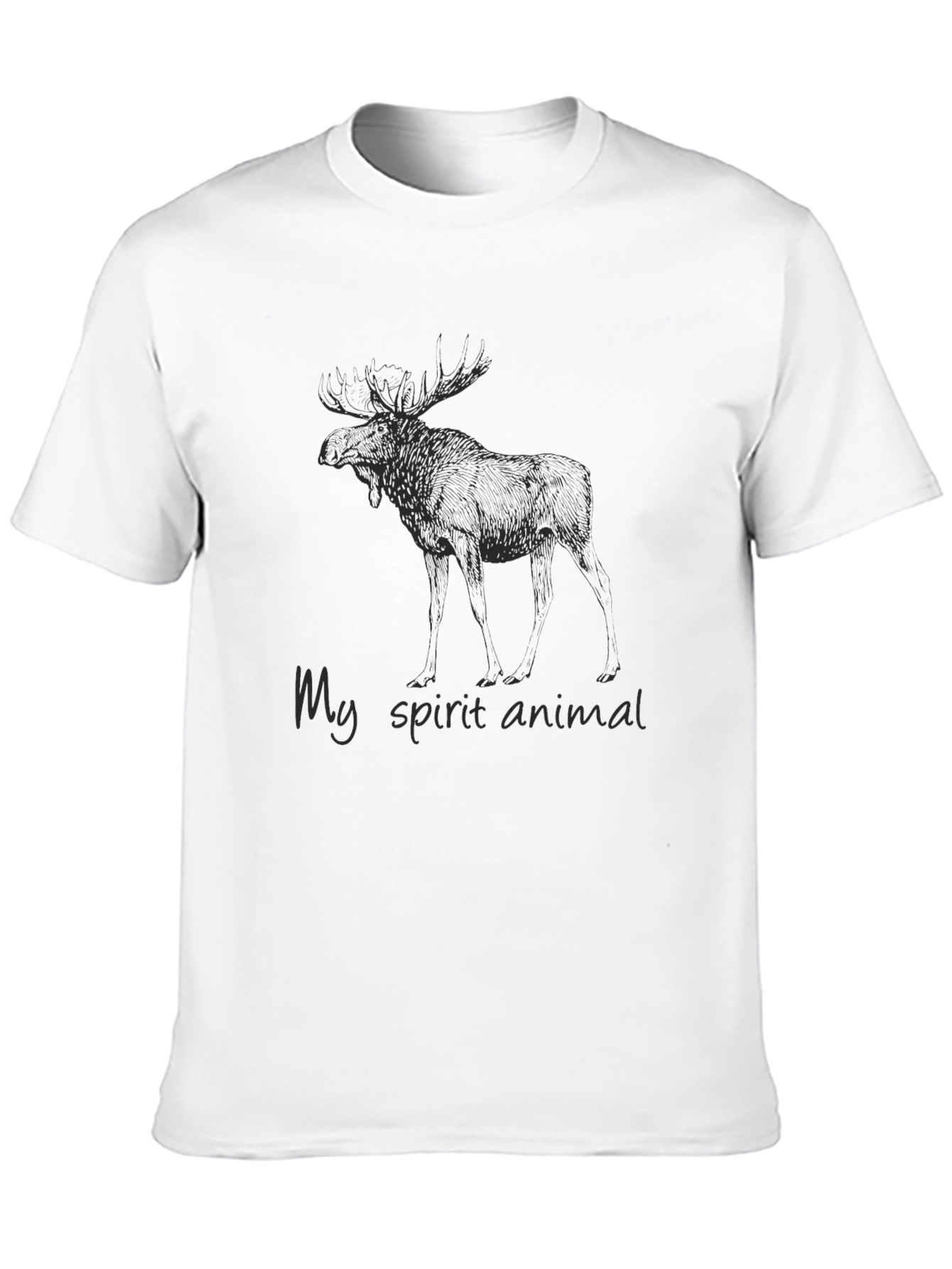 Moose Spirit Animal Graphic Tee - Black