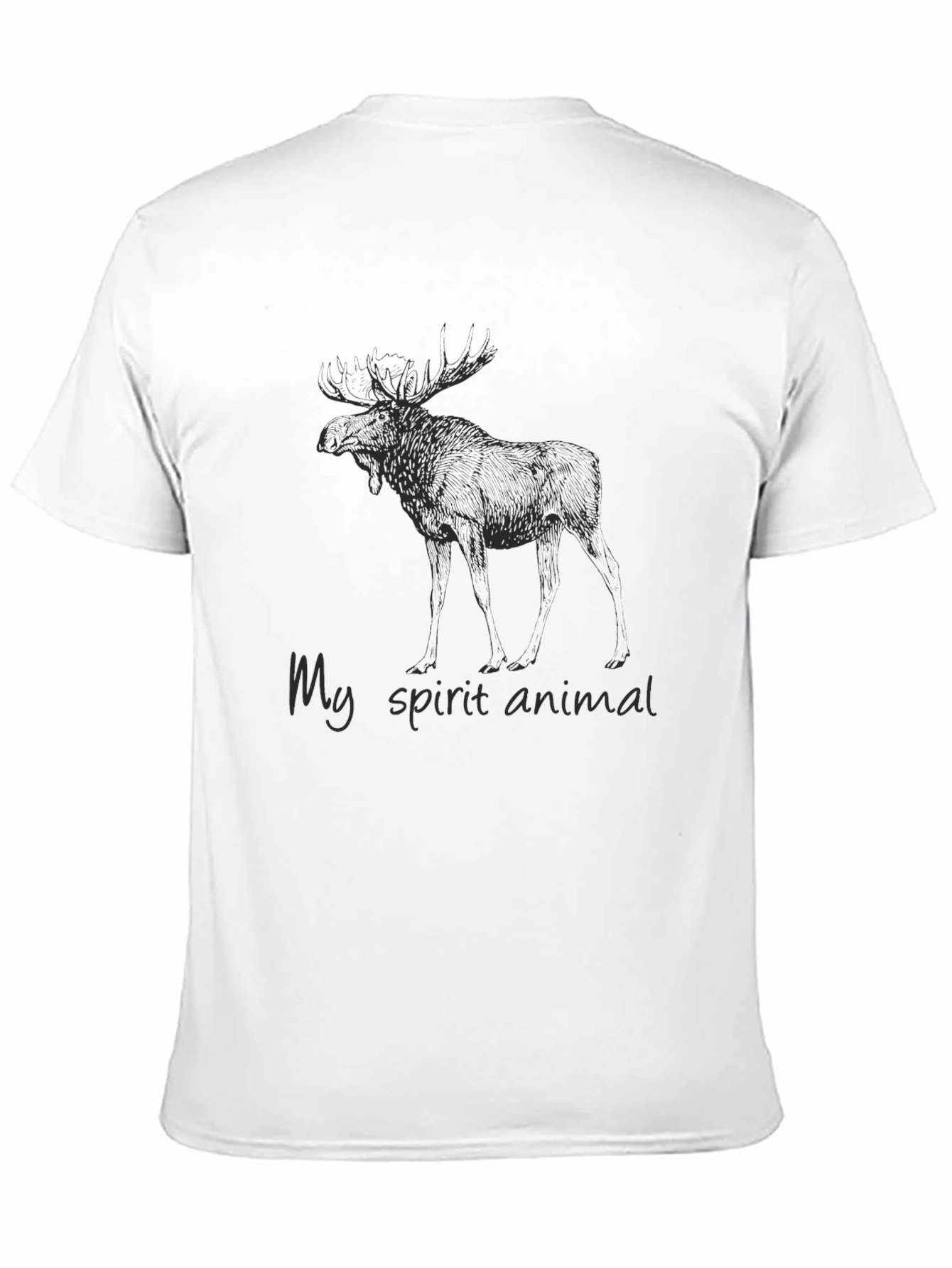 Moose Spirit Animal Graphic Tee - Black