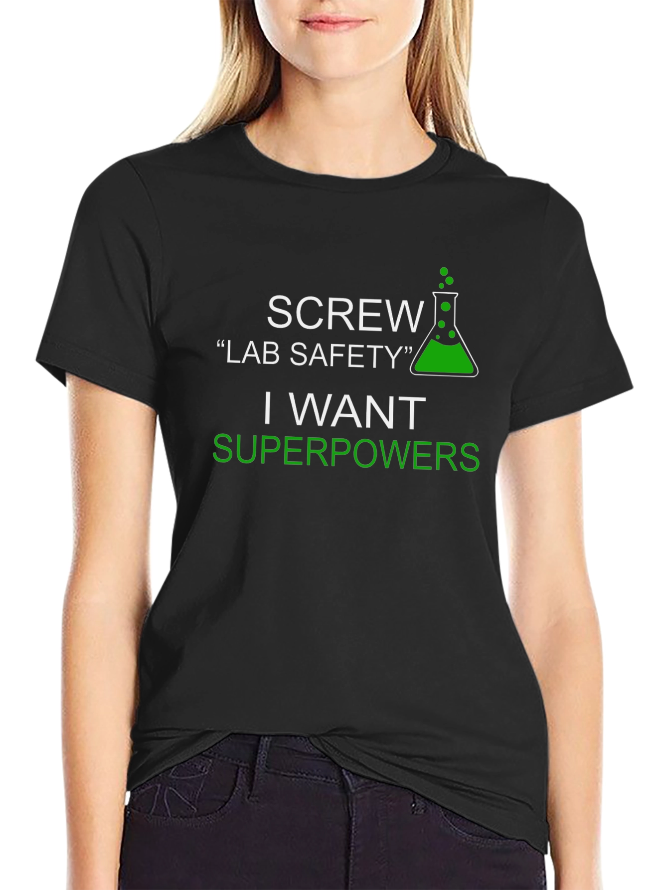 Science Humor T-Shirt - Superpowers Over Safety