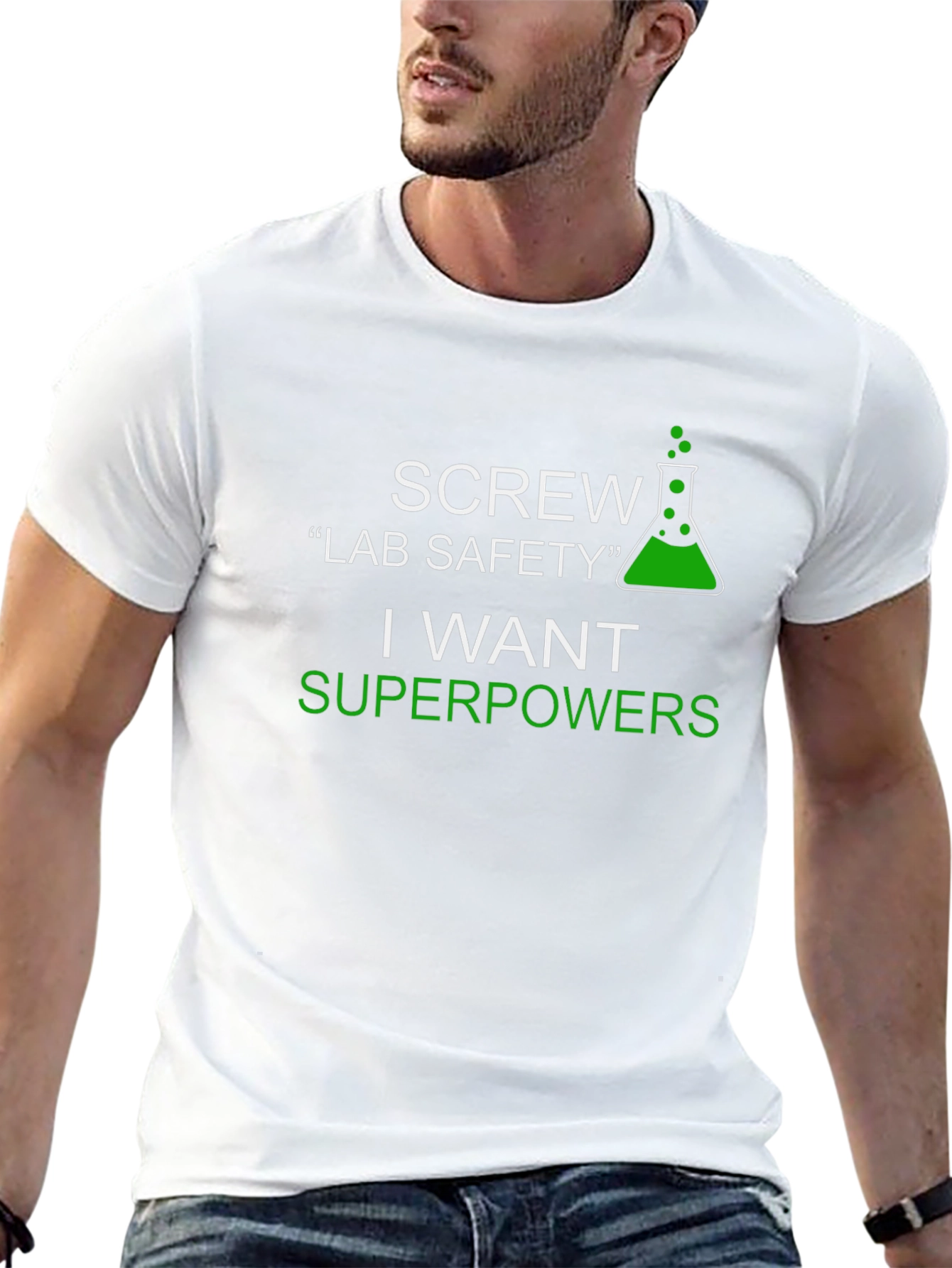Science Humor T-Shirt - Superpowers Over Safety