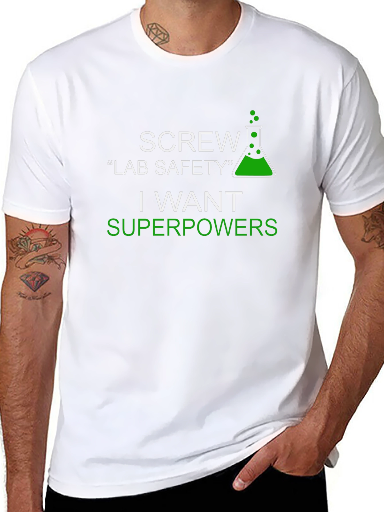 Science Humor T-Shirt - Superpowers Over Safety