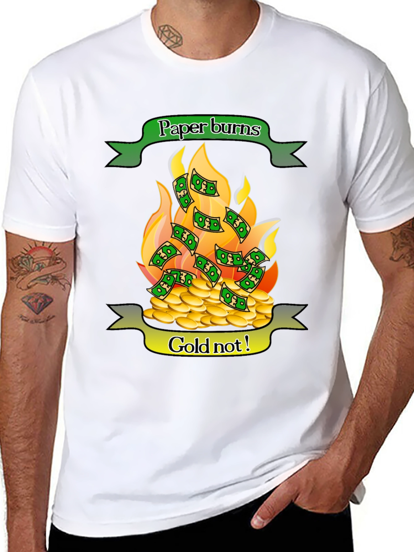 Paper Burns Gold Doesnt T-Shirt