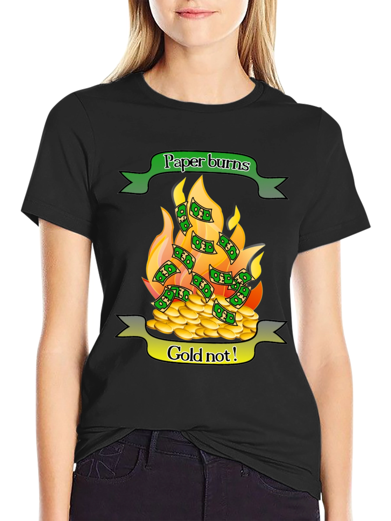 Paper Burns Gold Doesnt T-Shirt
