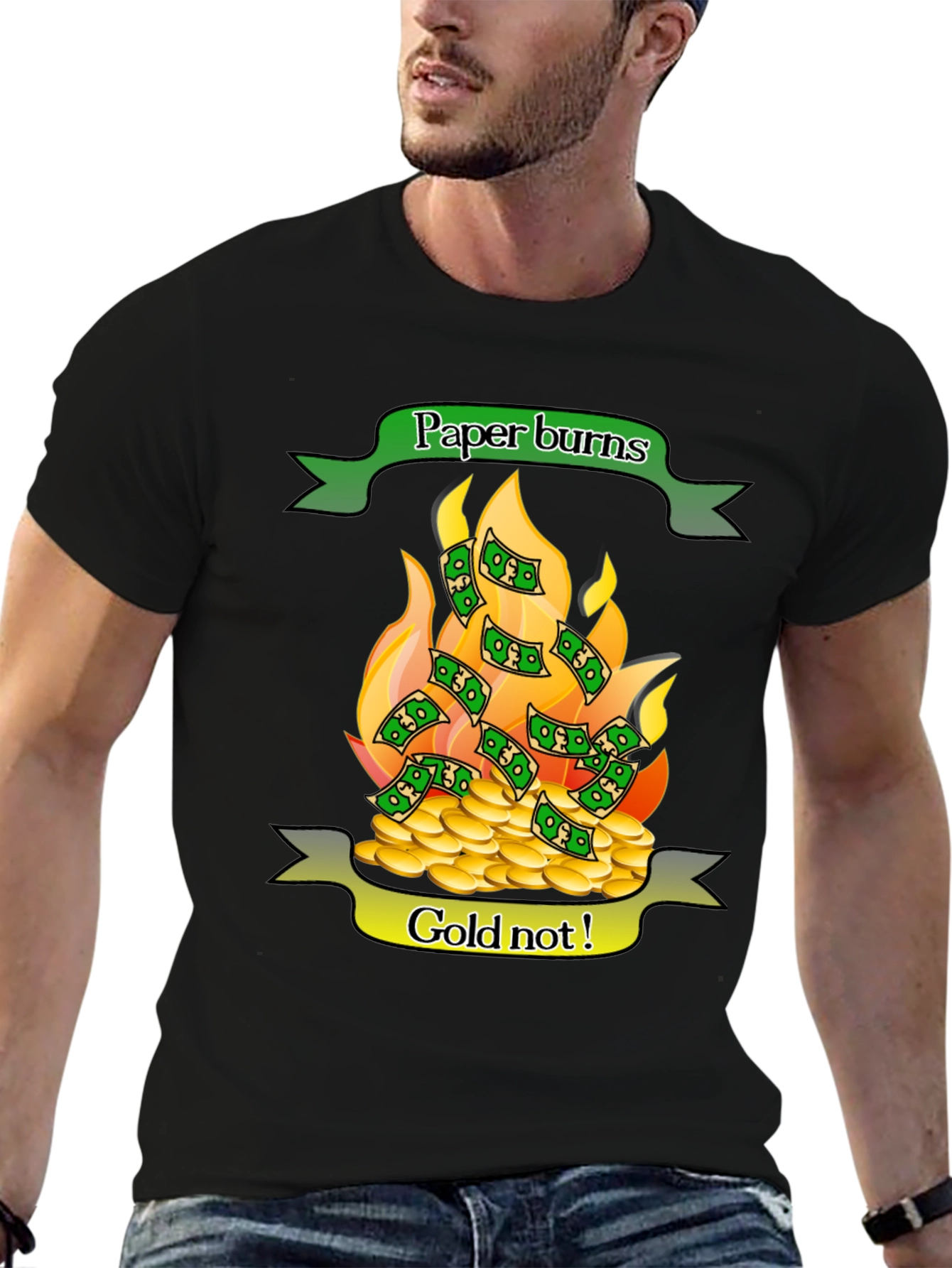 Paper Burns Gold Doesnt T-Shirt