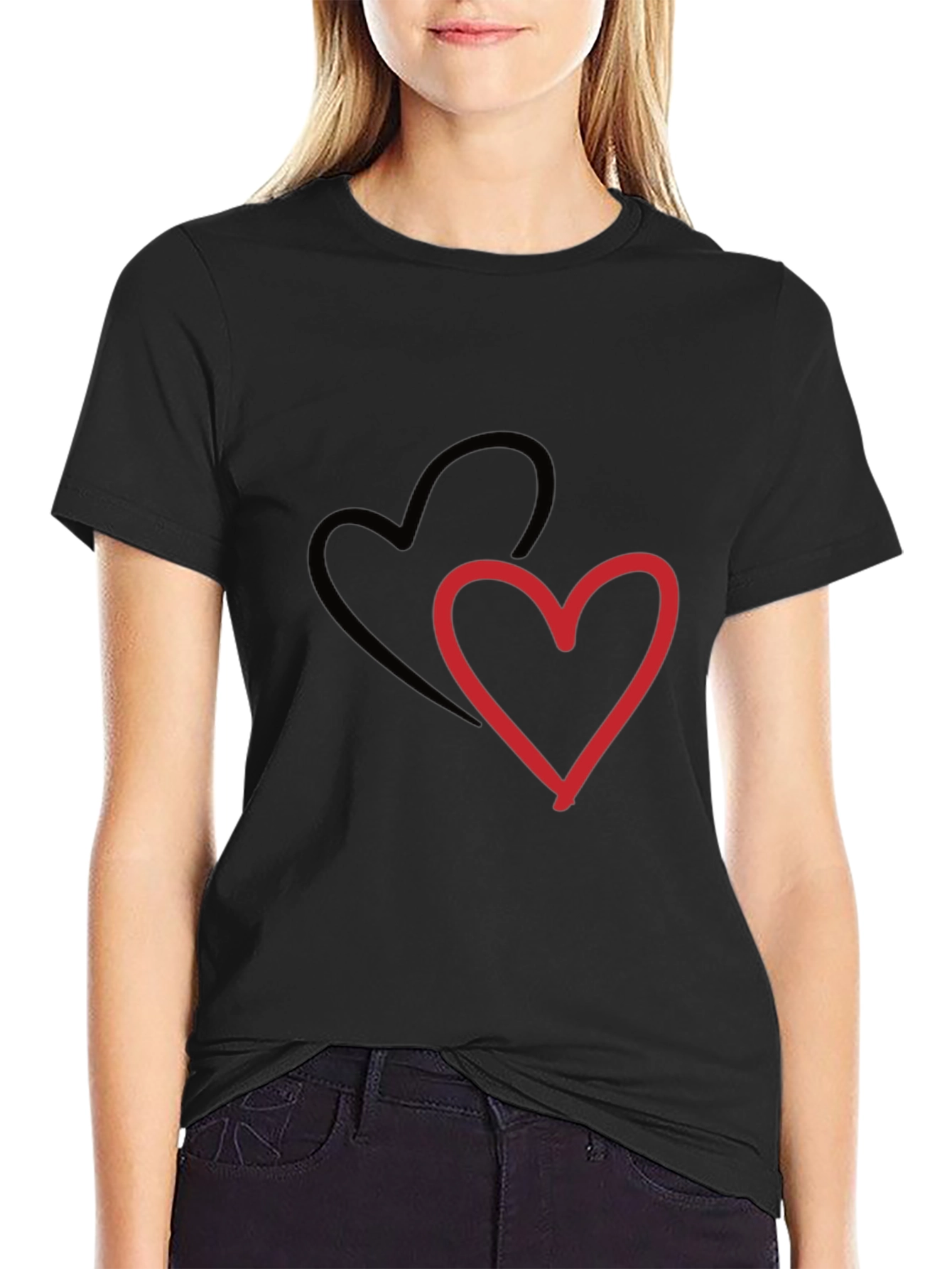 Heart Graphic Mens Black T-Shirt