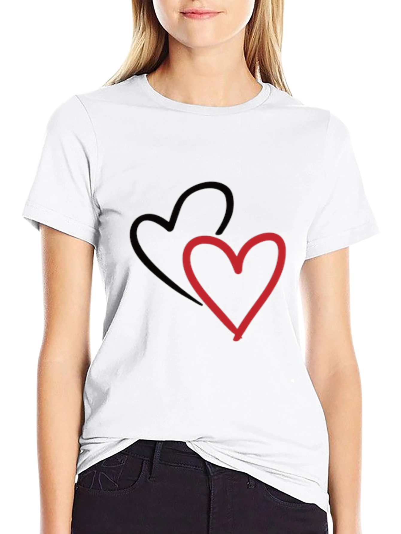 Heart Graphic Mens Black T-Shirt