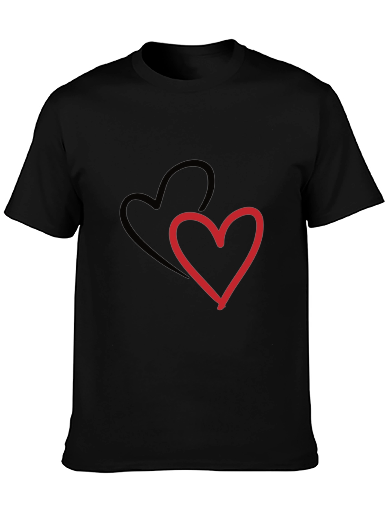 Heart Graphic Mens Black T-Shirt