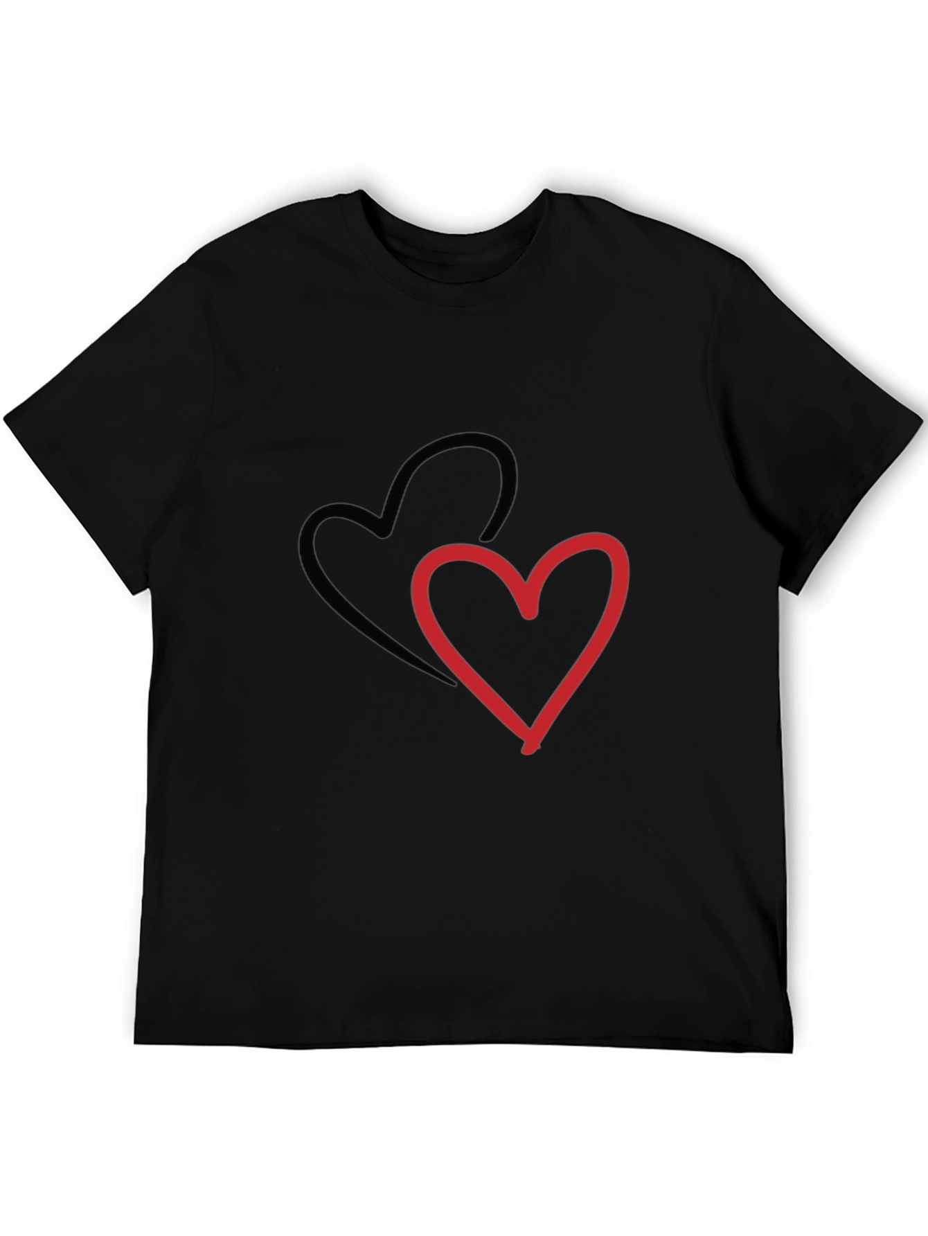 Heart Graphic Mens Black T-Shirt