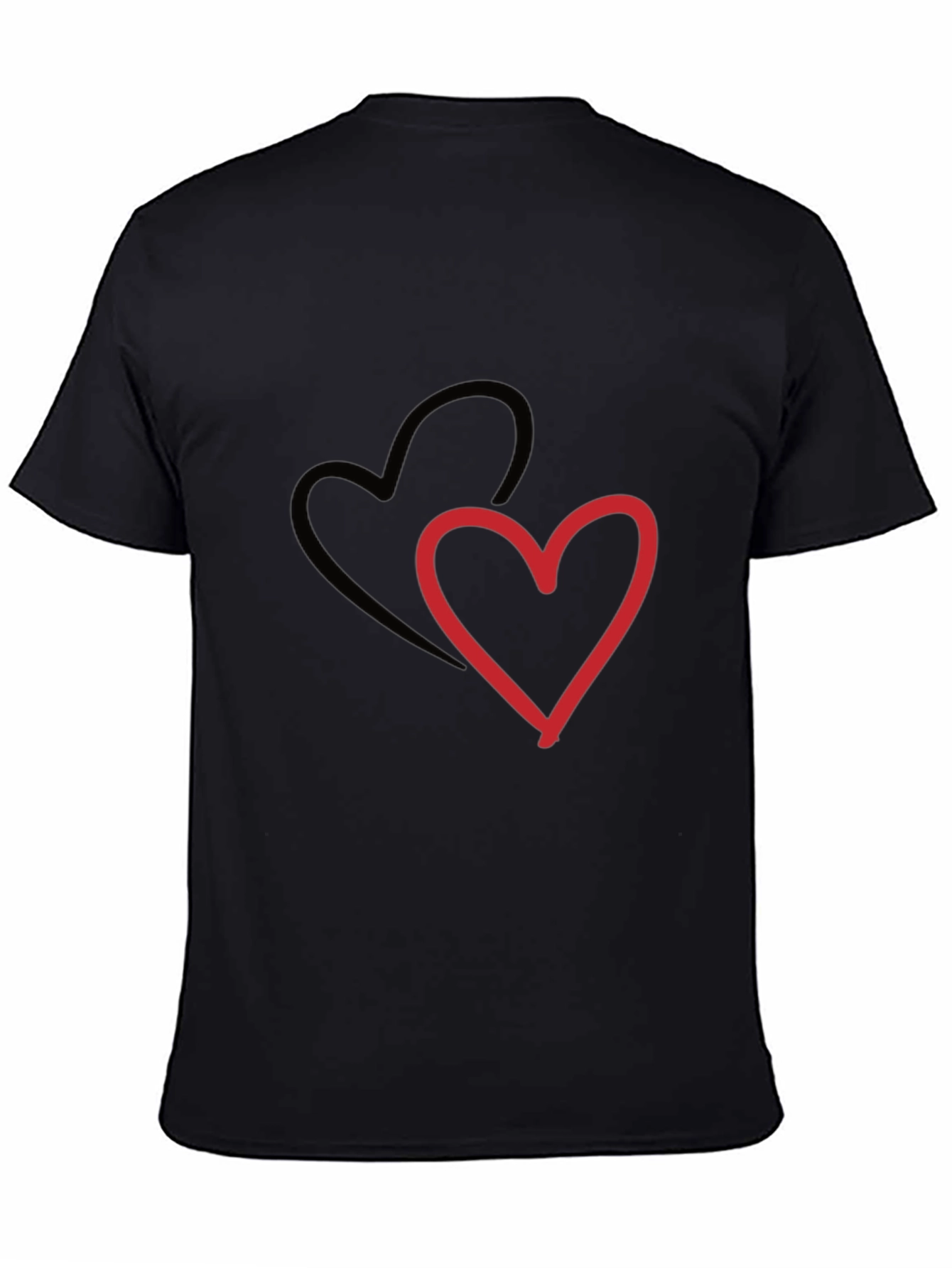 Heart Graphic Mens Black T-Shirt