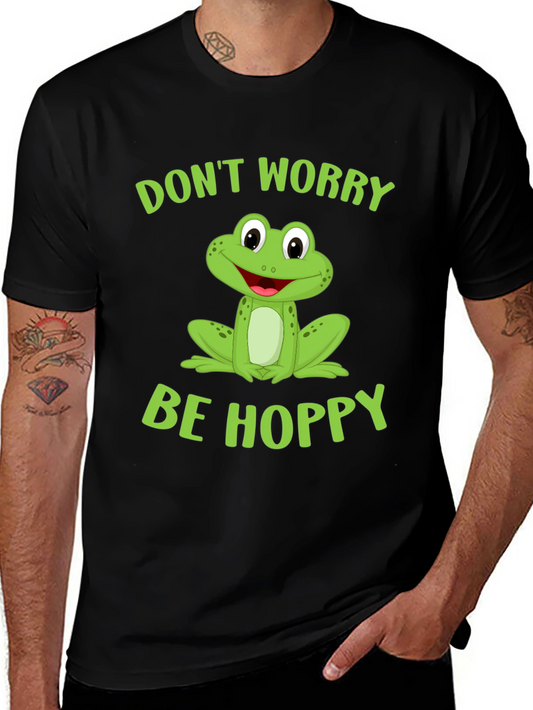 Dont Worry Be Hoppy Frog Graphic Tee