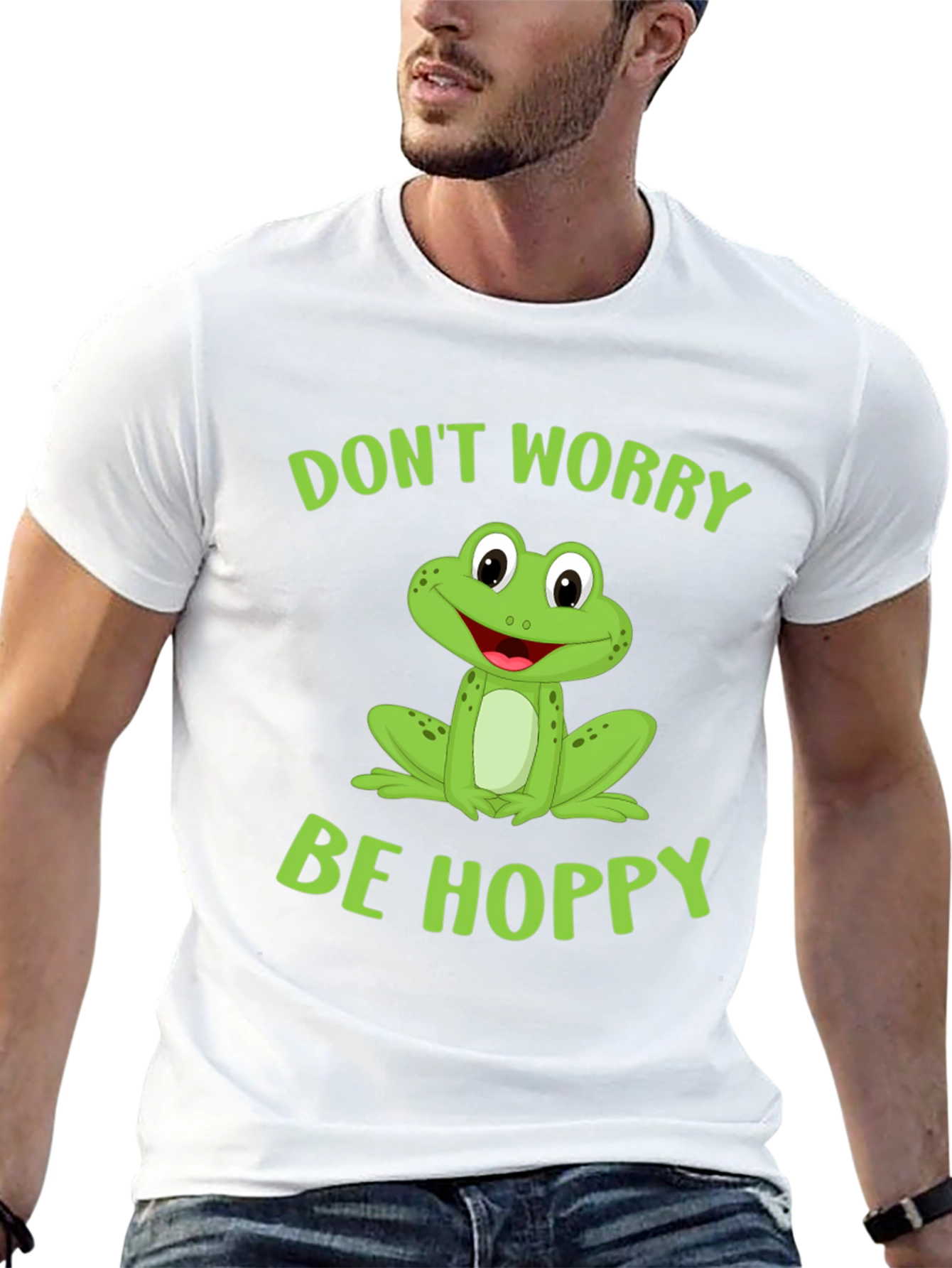 Dont Worry Be Hoppy Frog Graphic Tee