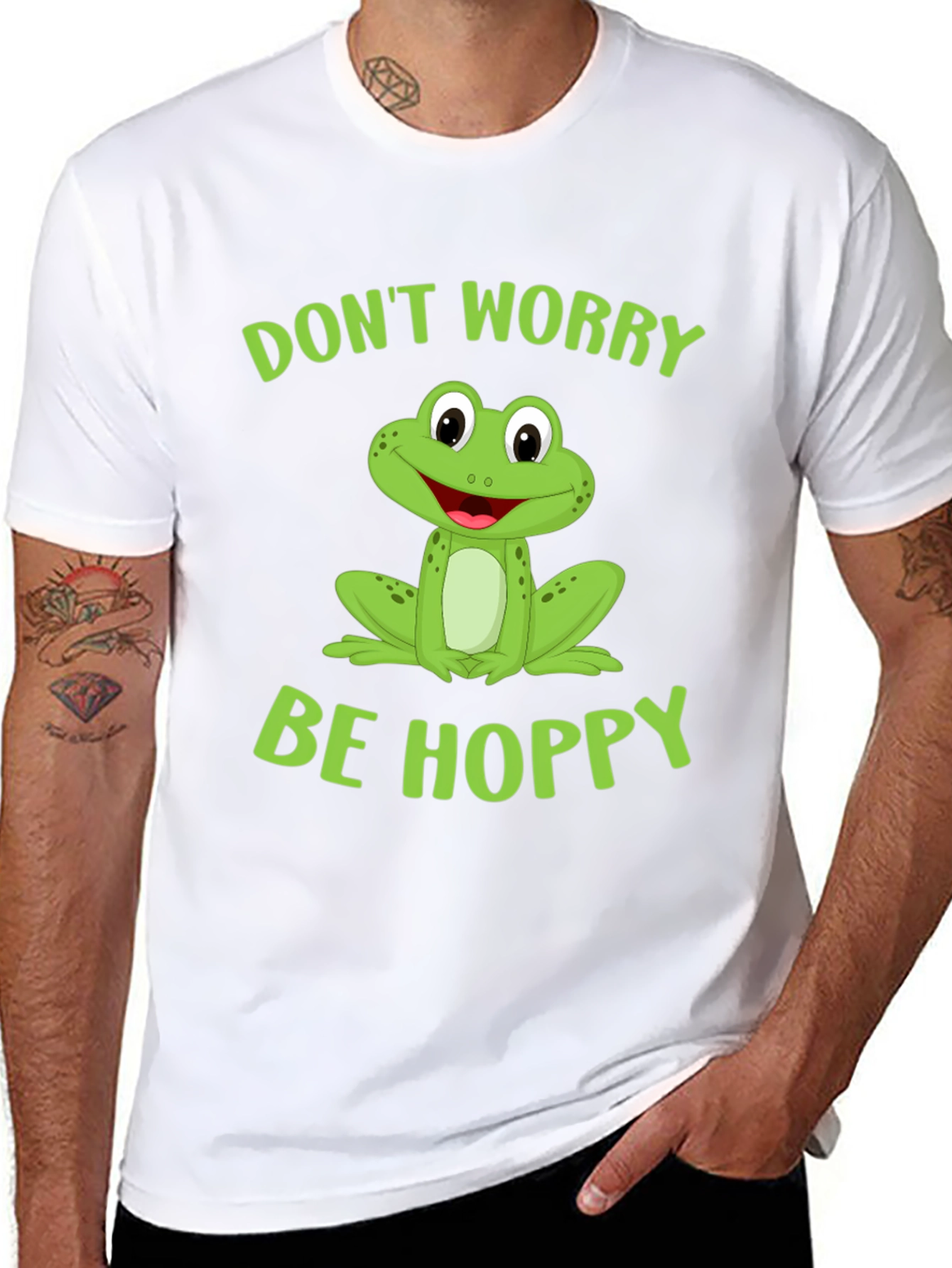 Dont Worry Be Hoppy Frog Graphic Tee