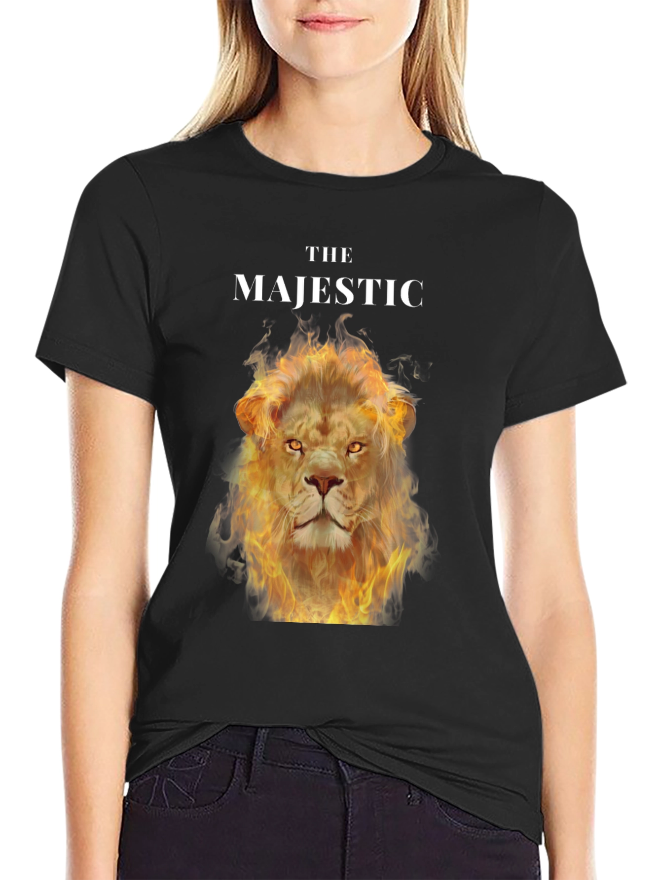 The Majestic Lion Graphic Tee - Fiery Lion Design