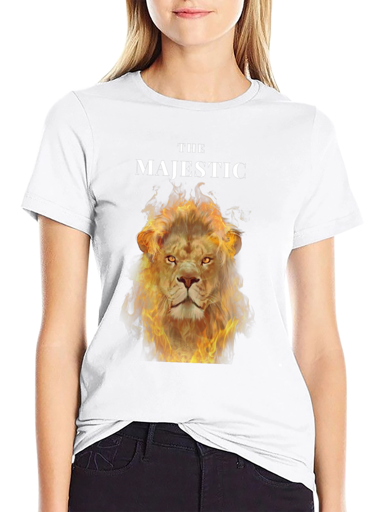 The Majestic Lion Graphic Tee - Fiery Lion Design