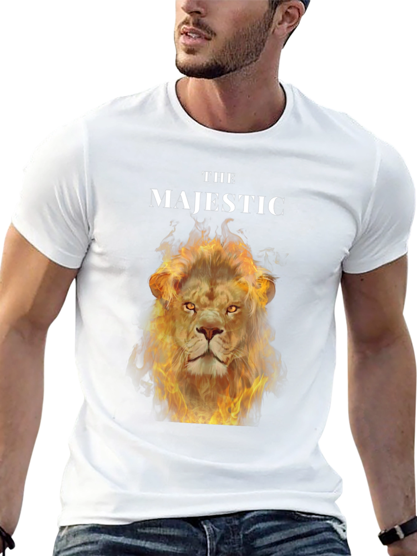 The Majestic Lion Graphic Tee - Fiery Lion Design