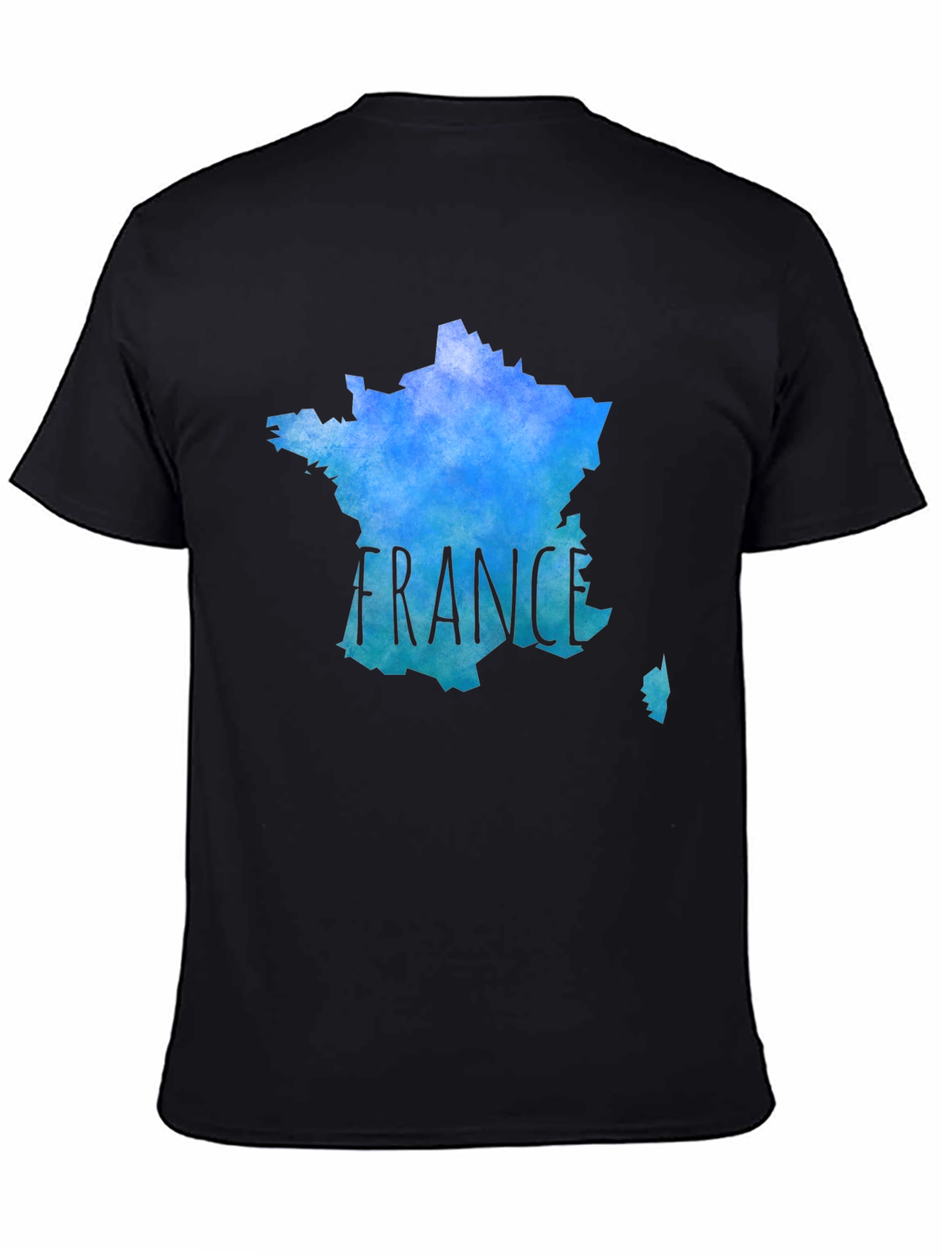 France Map T-Shirt - Mens Black Tee