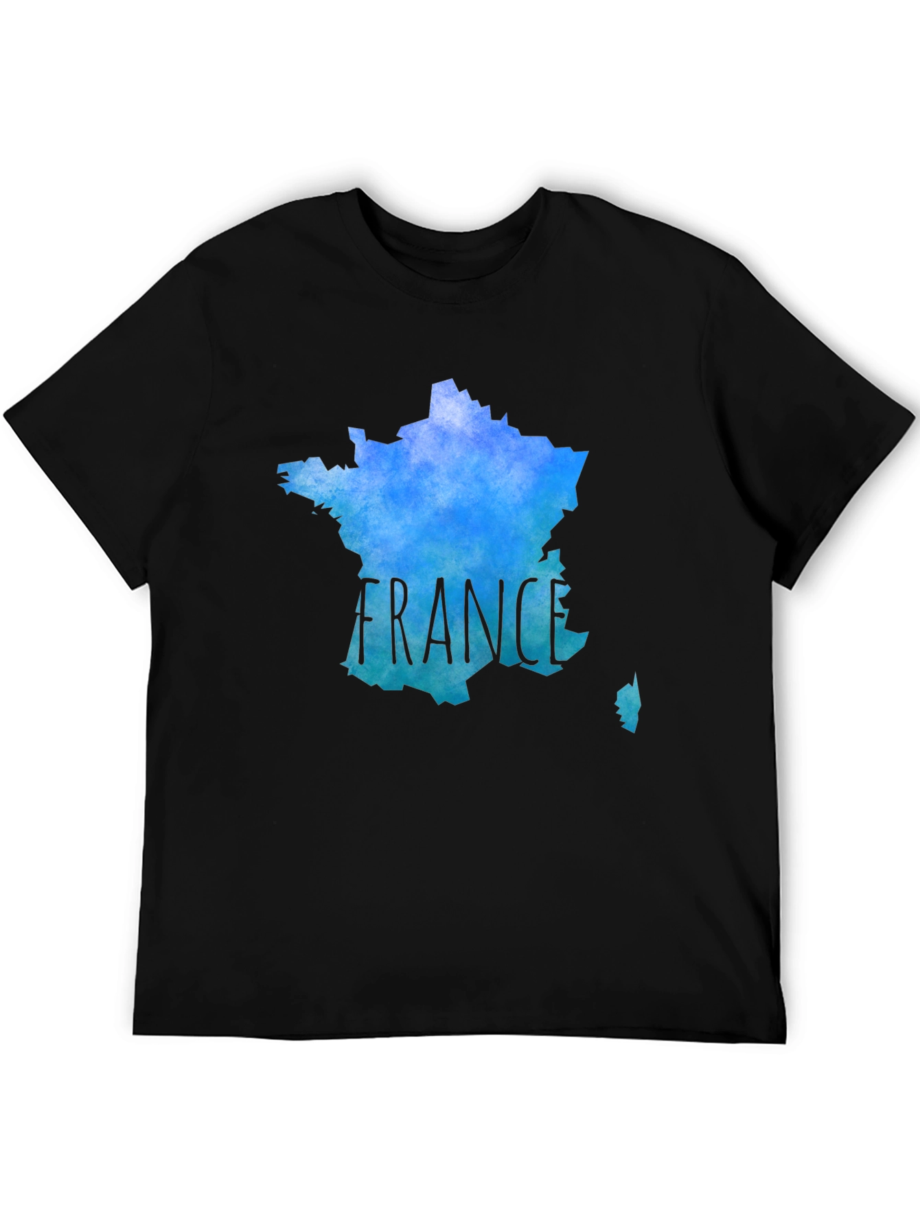 France Map T-Shirt - Mens Black Tee