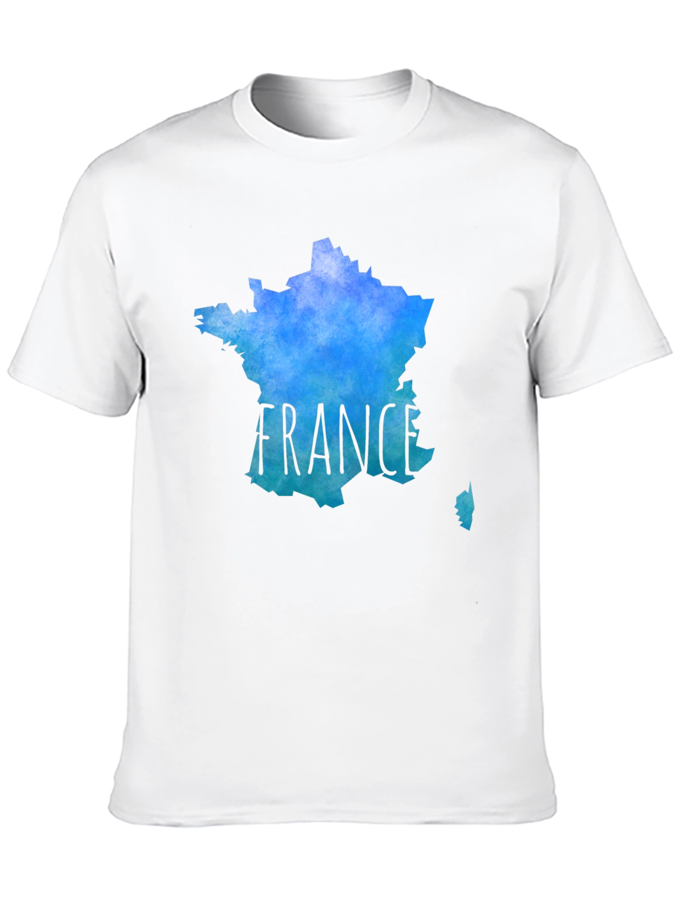 France Map T-Shirt - Mens Black Tee