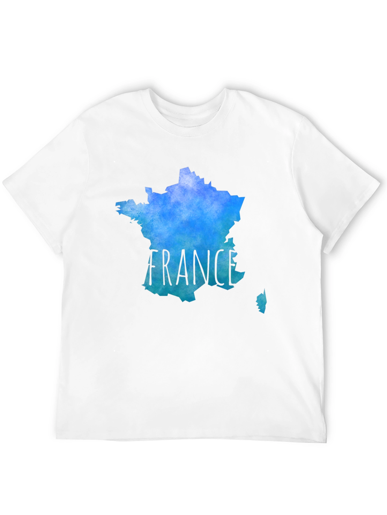 France Map T-Shirt - Mens Black Tee