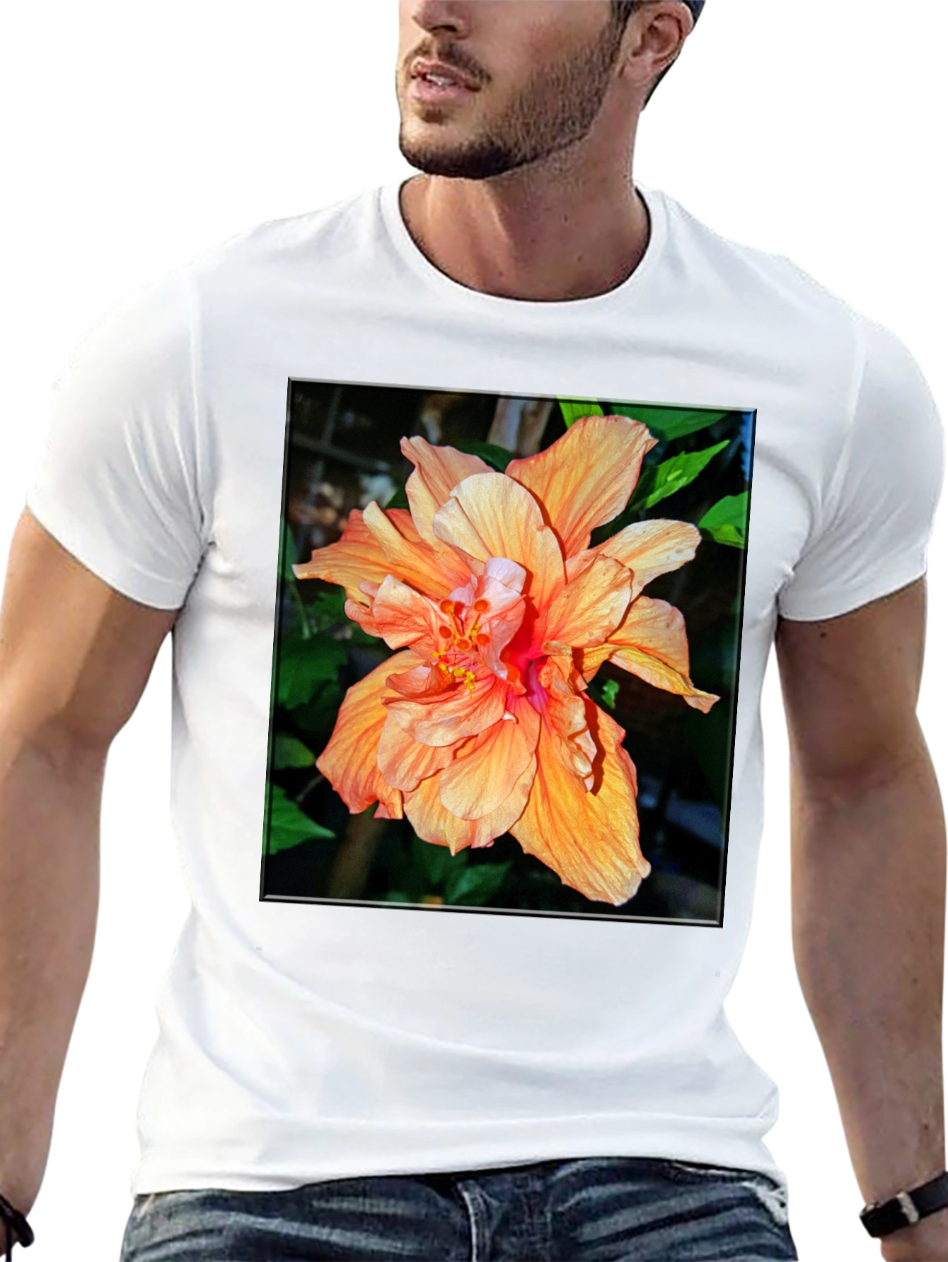 Tropical Hibiscus Flower Graphic Tee