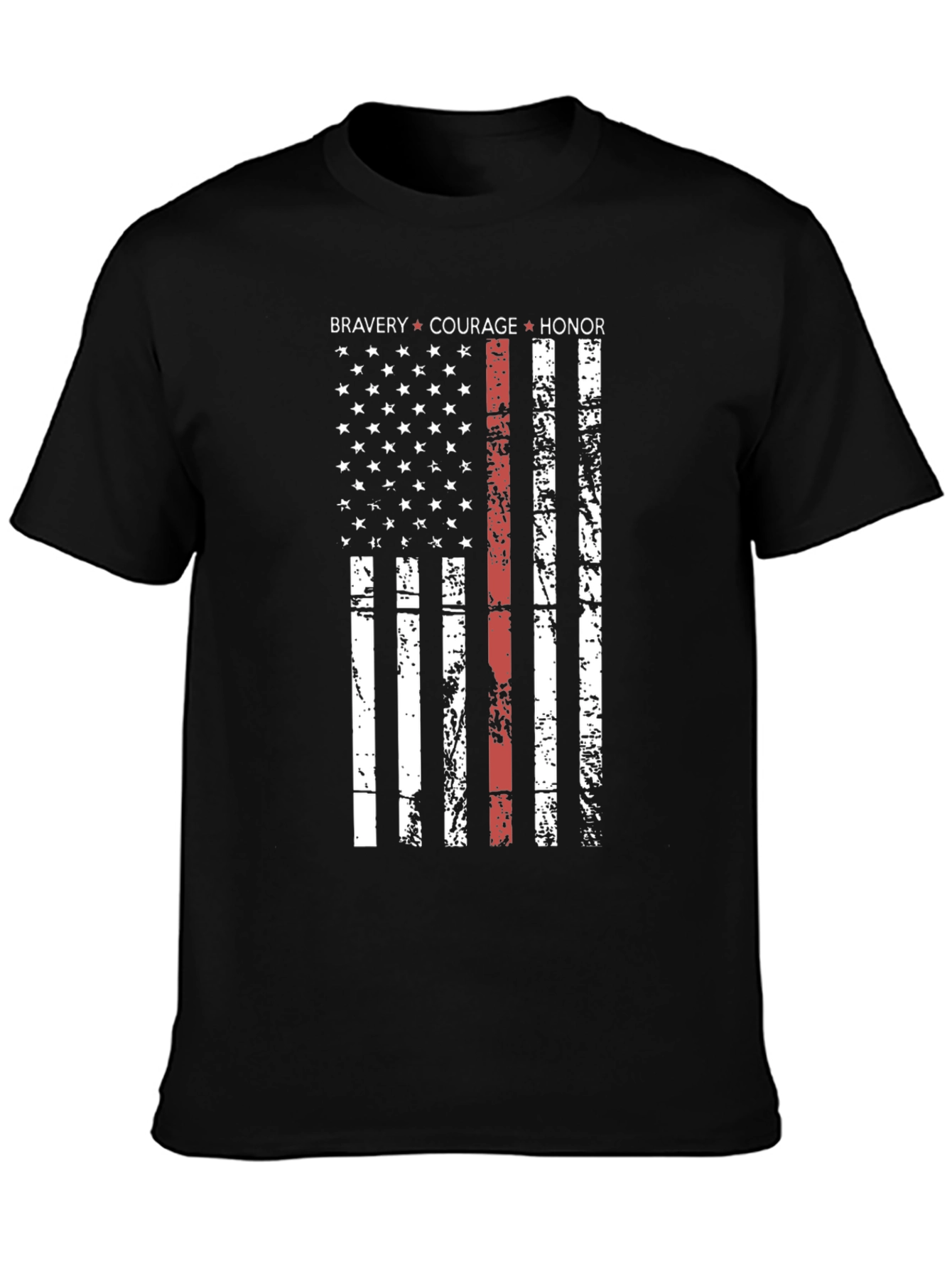 Bravery Courage Honor Flag Graphic T-Shirt
