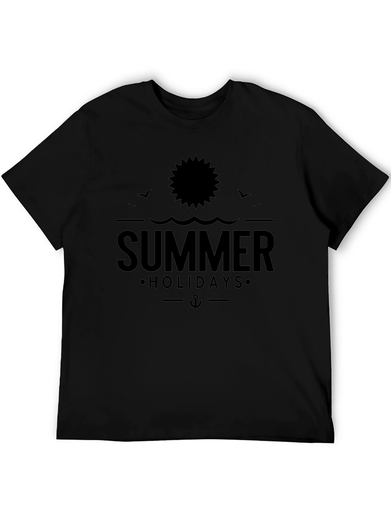 Summer Holidays Graphic Tee - Black