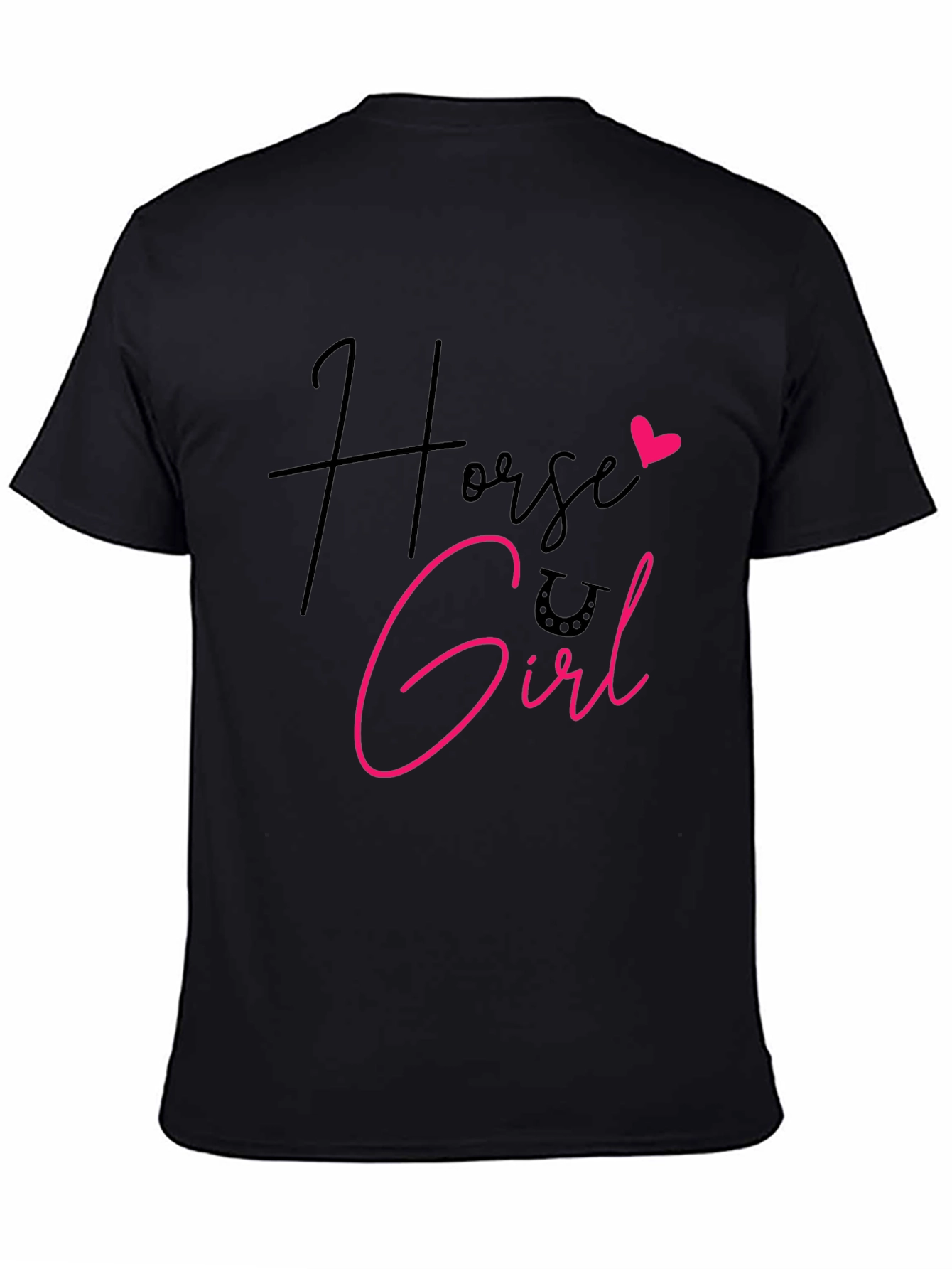 Horse Girl Graphic Tee - Black Cotton Shirt