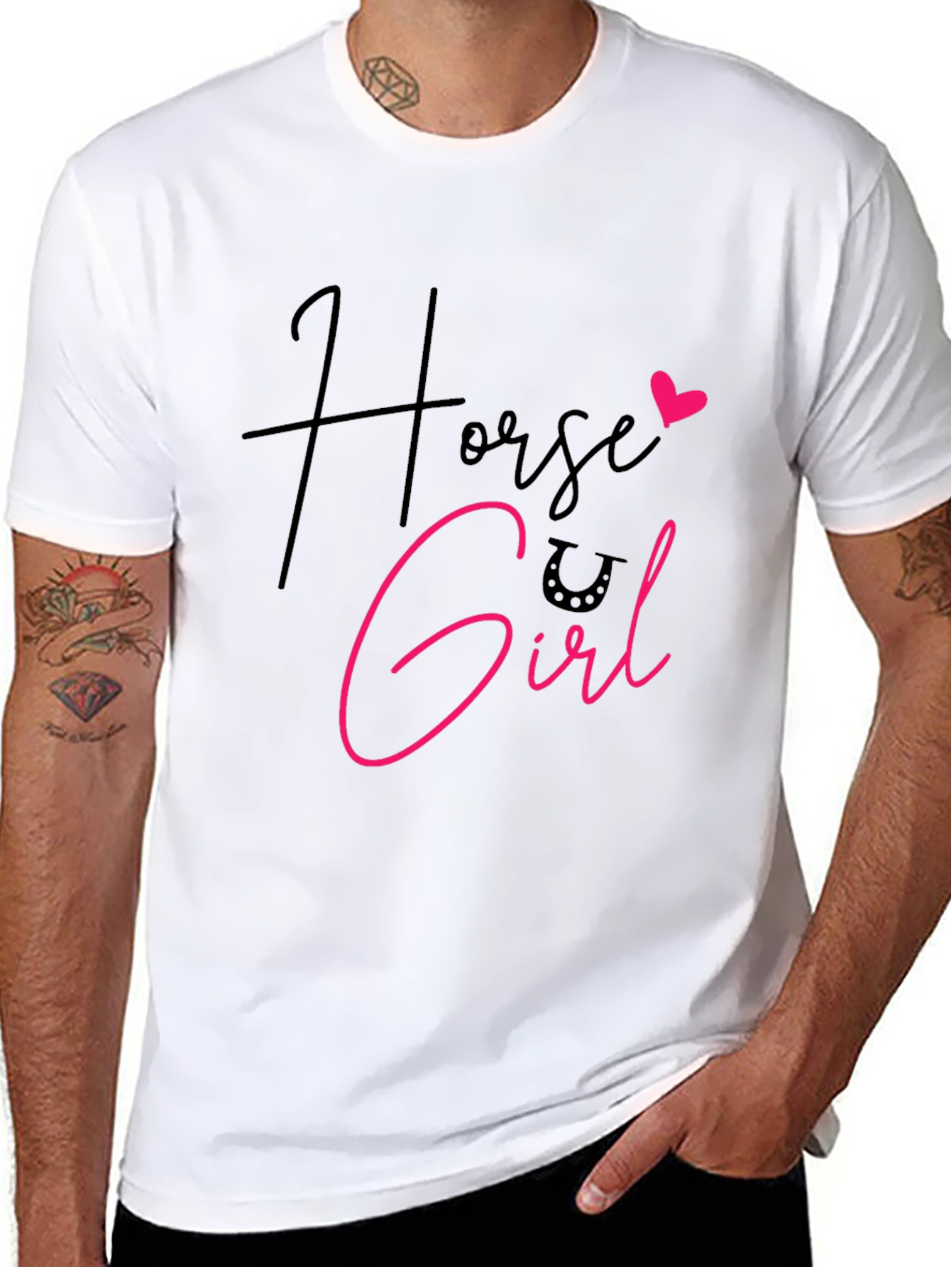 Horse Girl Graphic Tee - Black Cotton Shirt