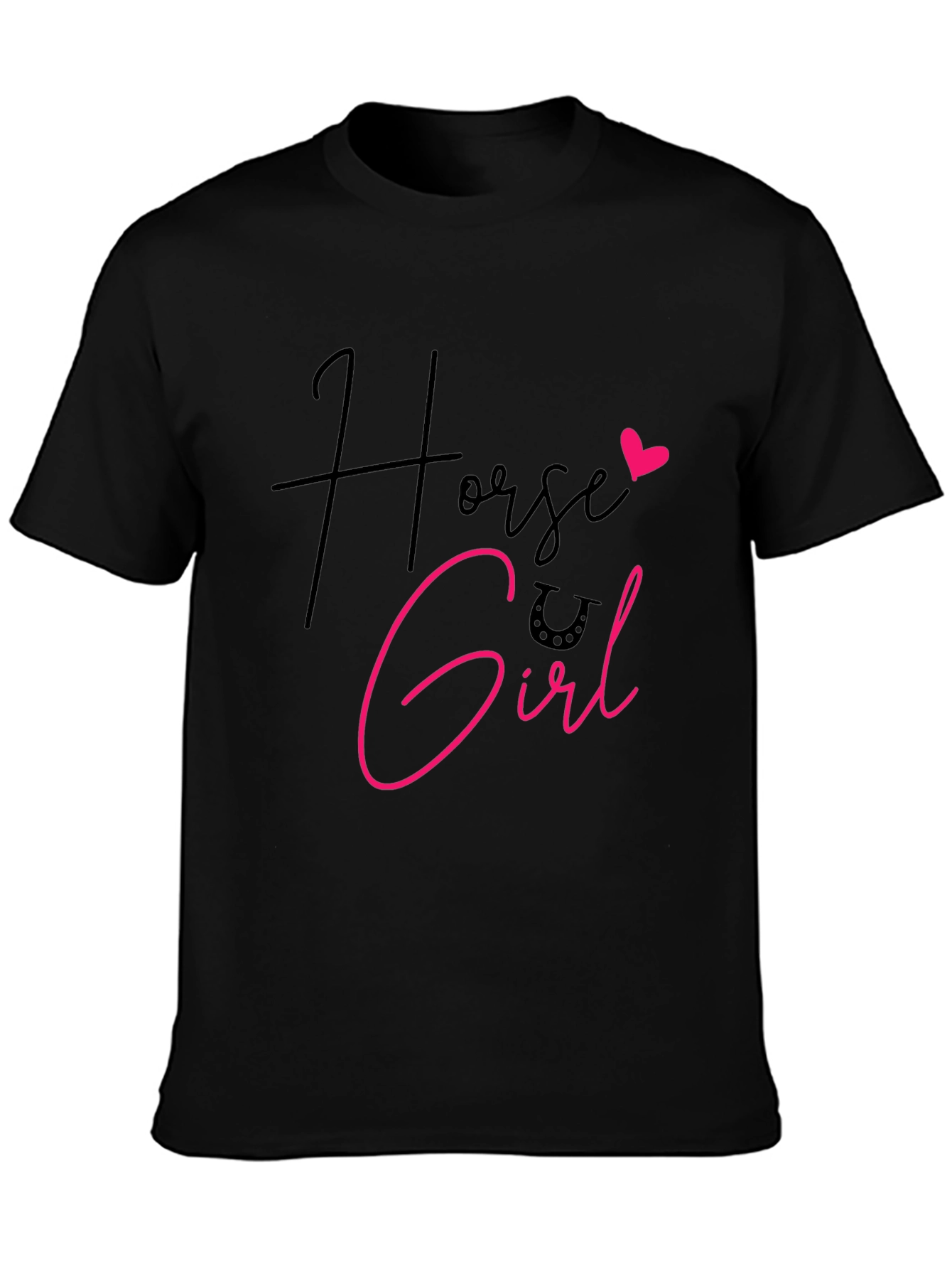 Horse Girl Graphic Tee - Black Cotton Shirt