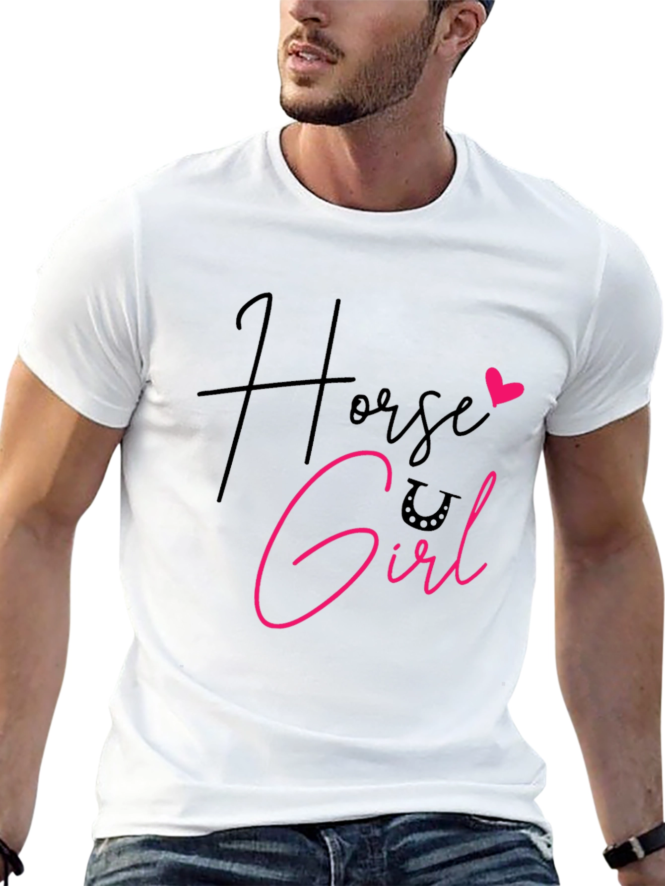 Horse Girl Graphic Tee - Black Cotton Shirt