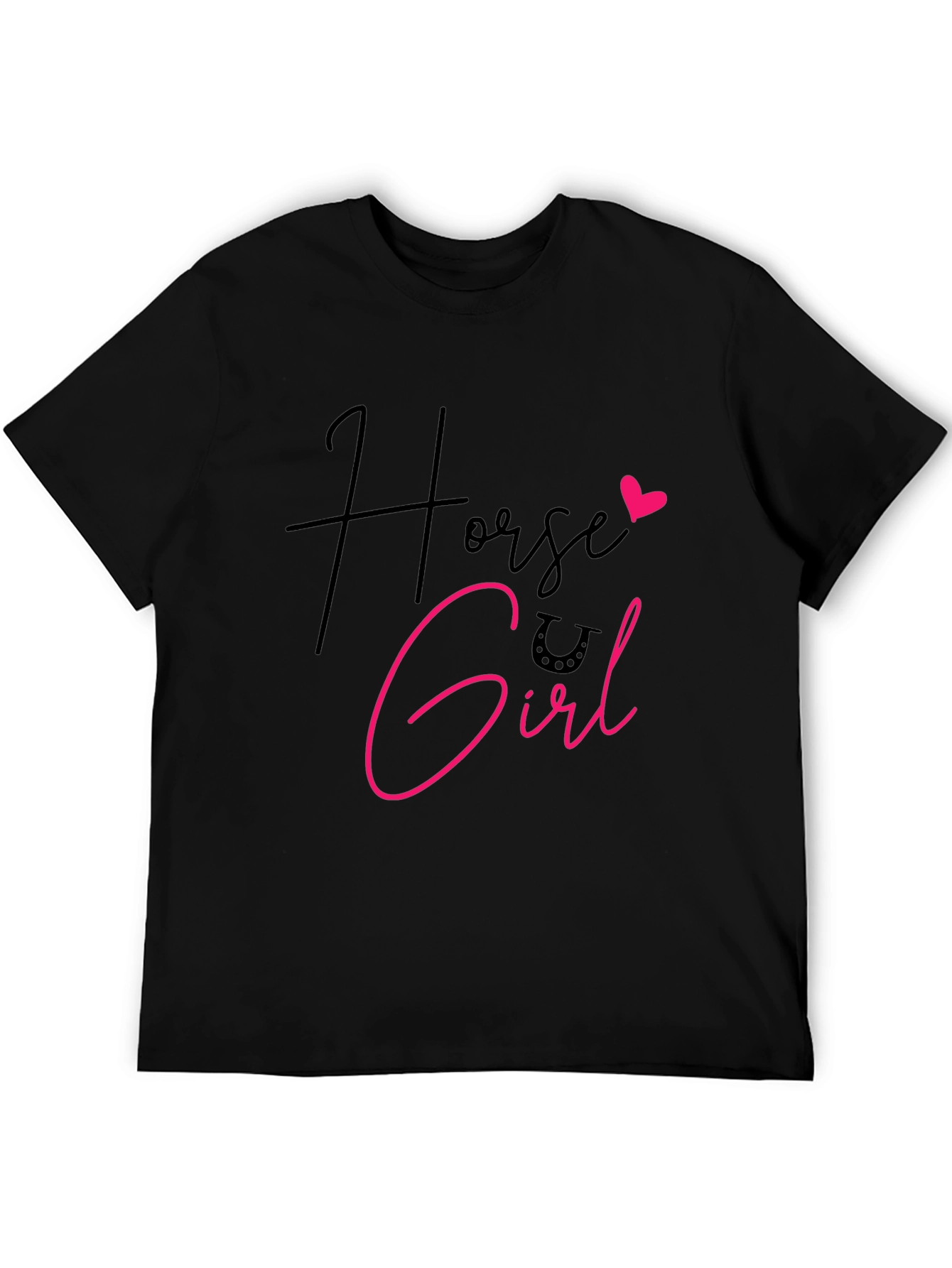Horse Girl Graphic Tee - Black Cotton Shirt