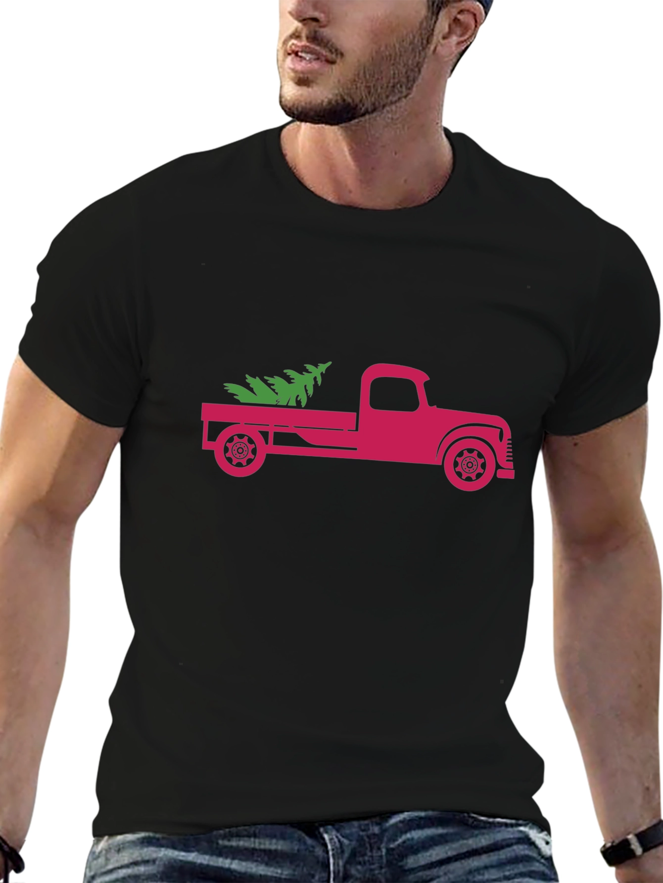 Christmas Tree Truck Graphic Tee - Holiday Style